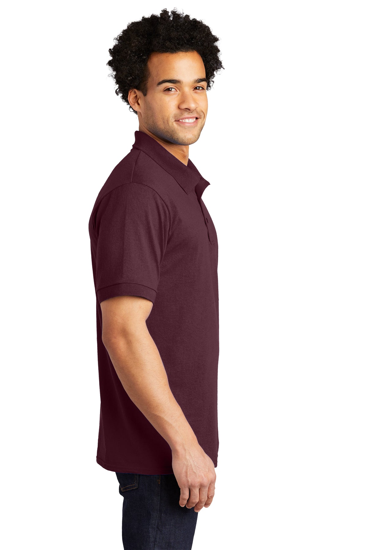Port & Company Tall Jersey Knit Customized Polos, Athletic Maroon