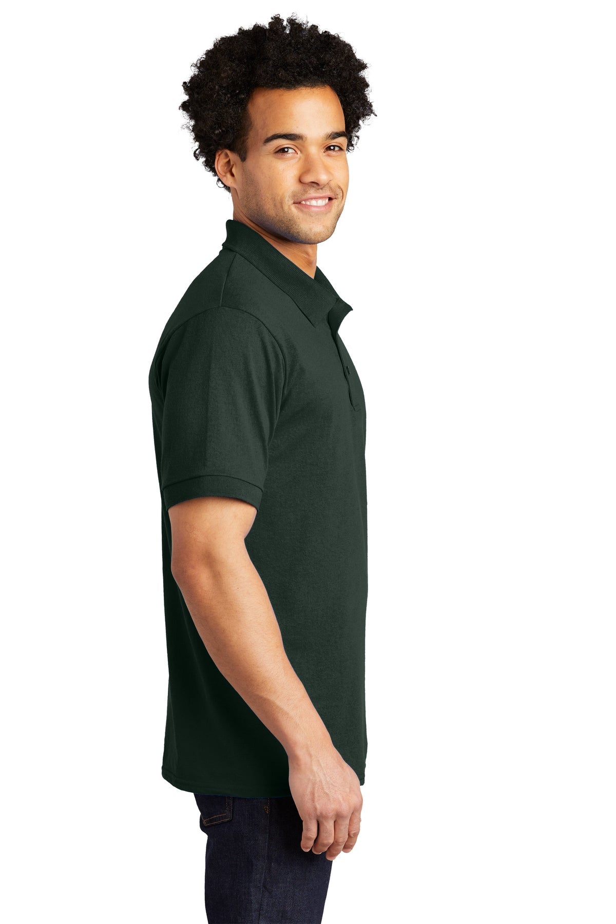 Port & Company Tall Jersey Knit Customized Polos, Dark Green