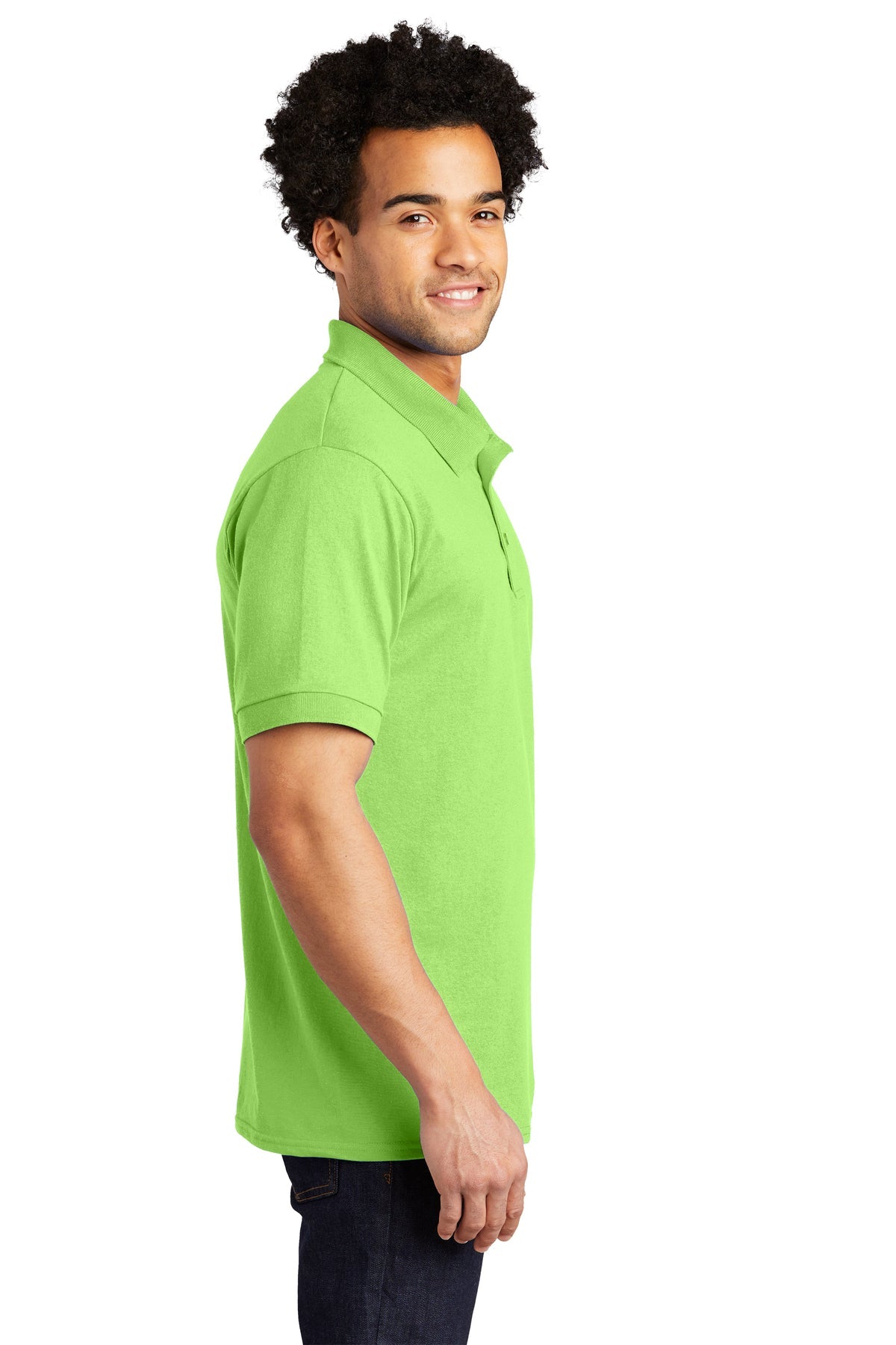 Port & Company Tall Jersey Knit Custom Polos, Lime