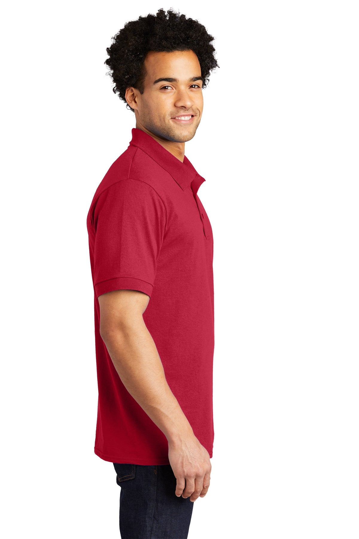 Port & Company Tall Jersey Knit Custom Polos, Red