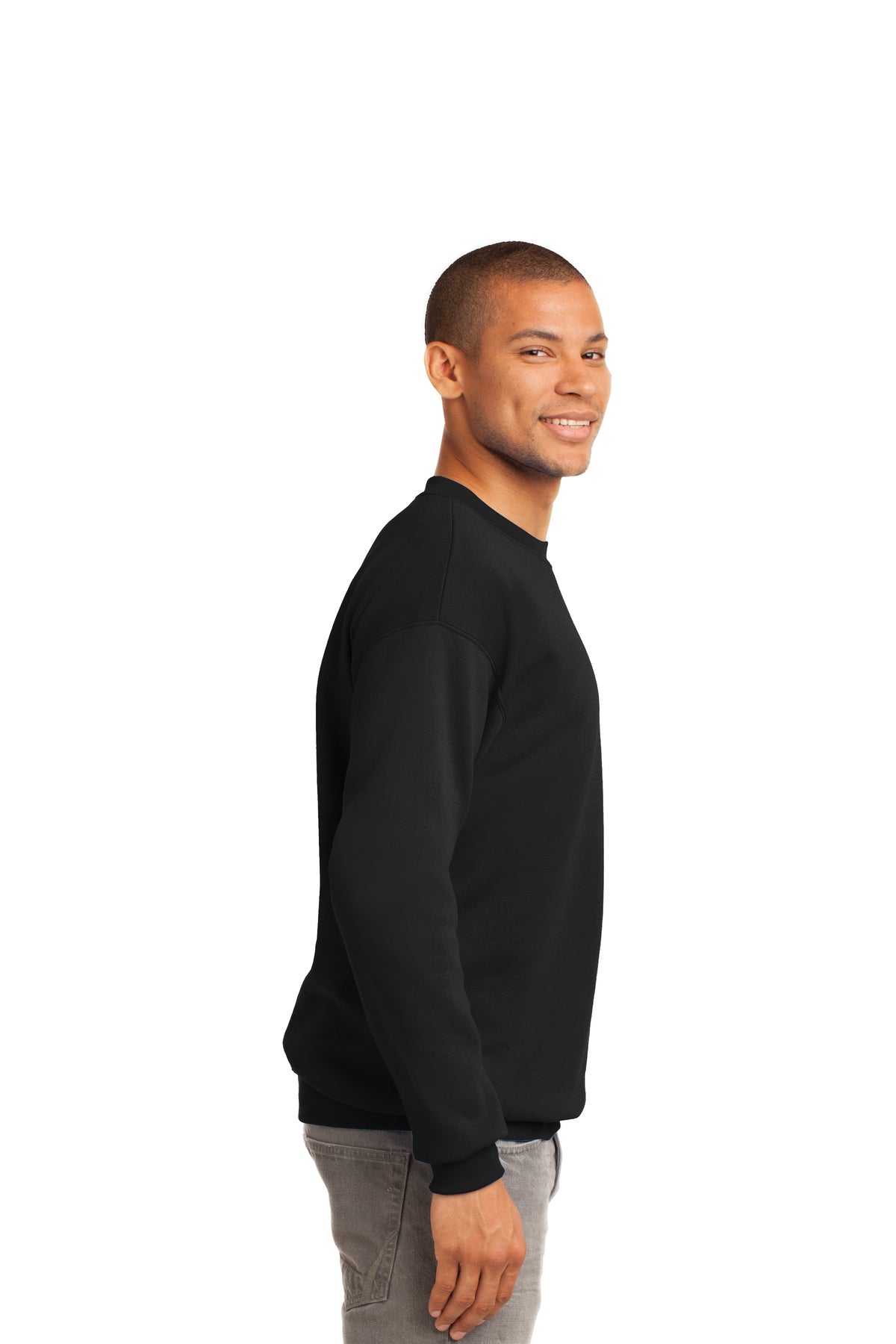 port & company_pc90t _jet black_company_logo_sweatshirts
