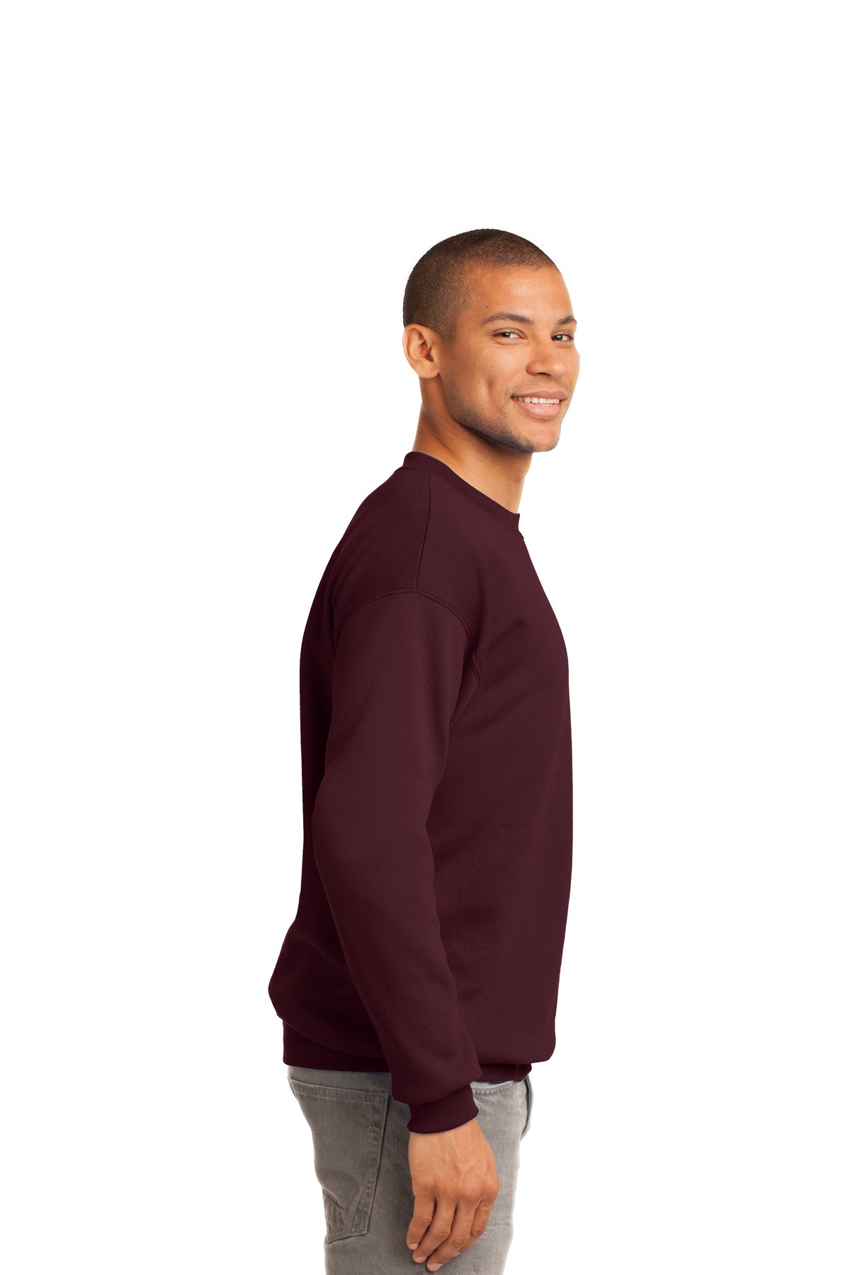 port & company_pc90t _maroon_company_logo_sweatshirts