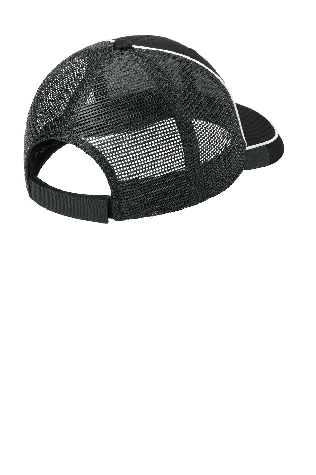 Port Authority Colorblock Mesh Back Branded Caps, Black/ White/ Magnet Grey
