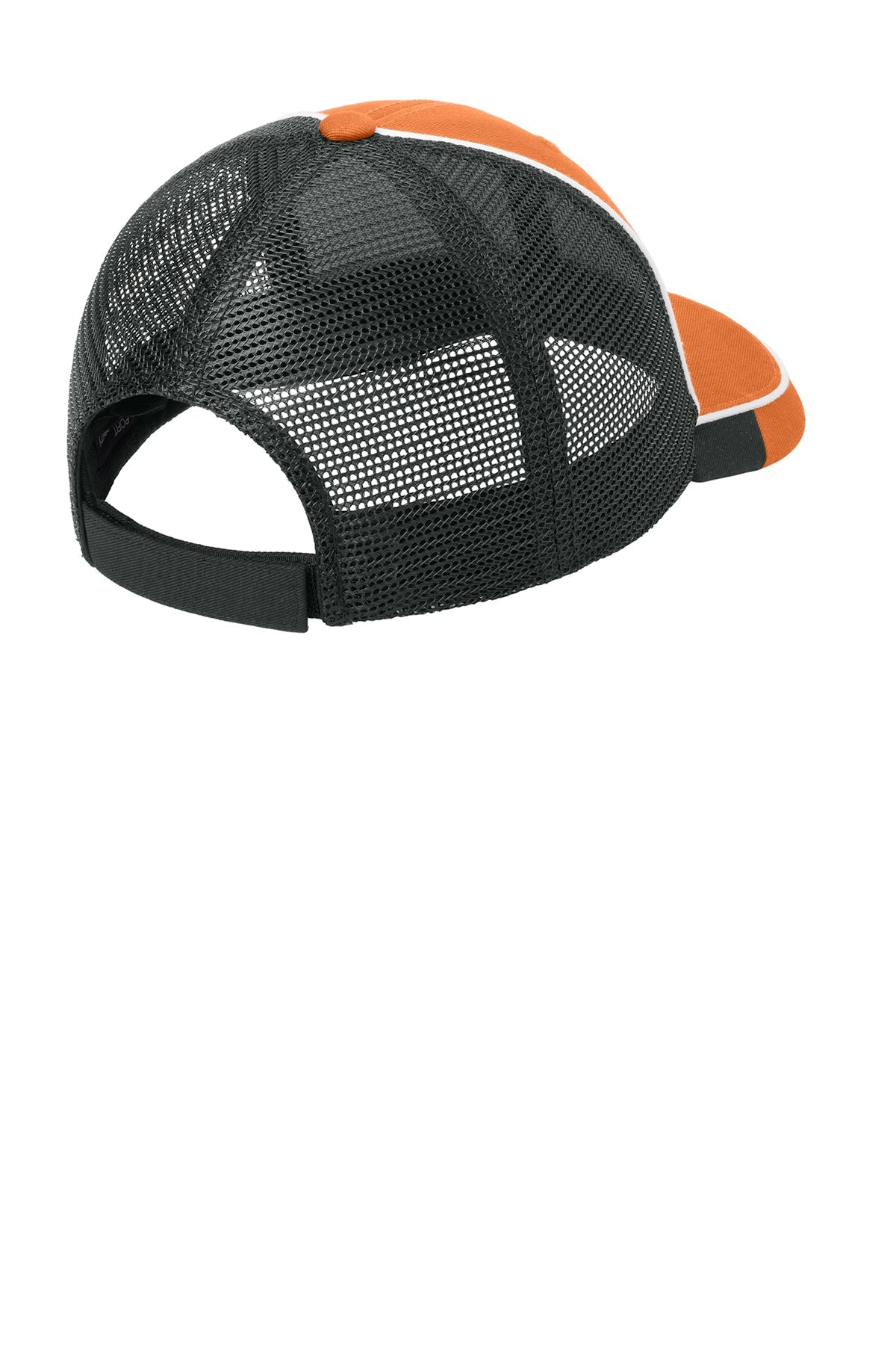 Port Authority Colorblock Mesh Back Branded Caps, Flare Orange/ White/ Magnet Grey