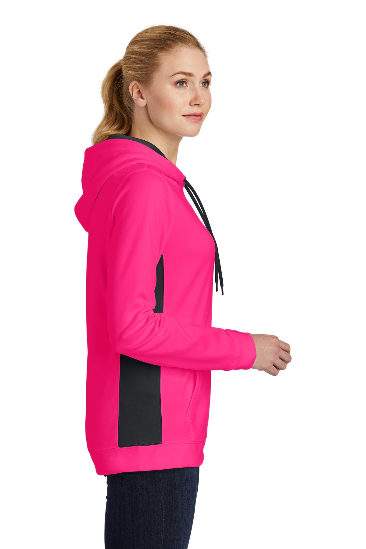 sport-tek_lst235 _neon pink/ black_company_logo_sweatshirts