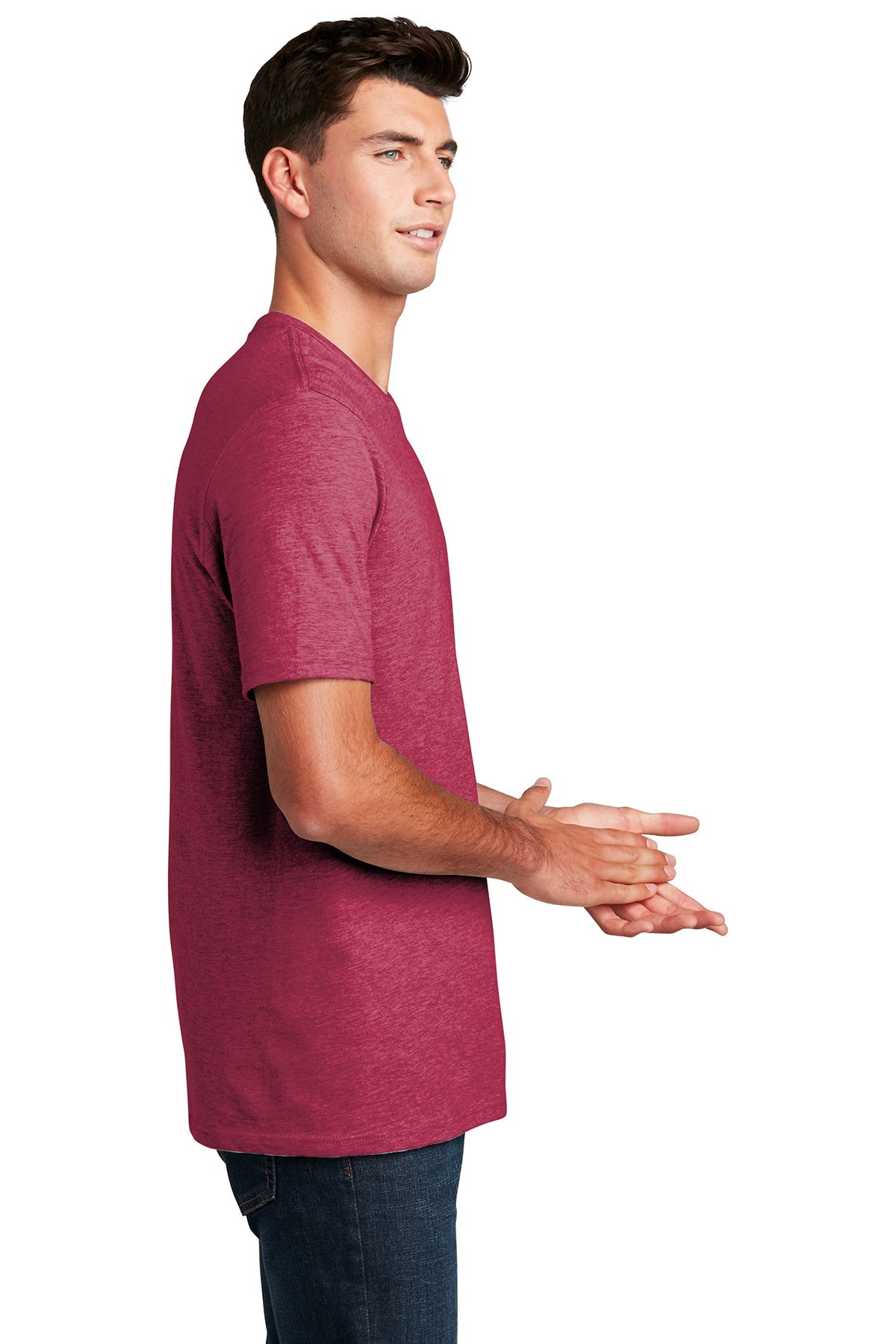 District Made Mens Perfect Blend Tee's, Heathered Red
