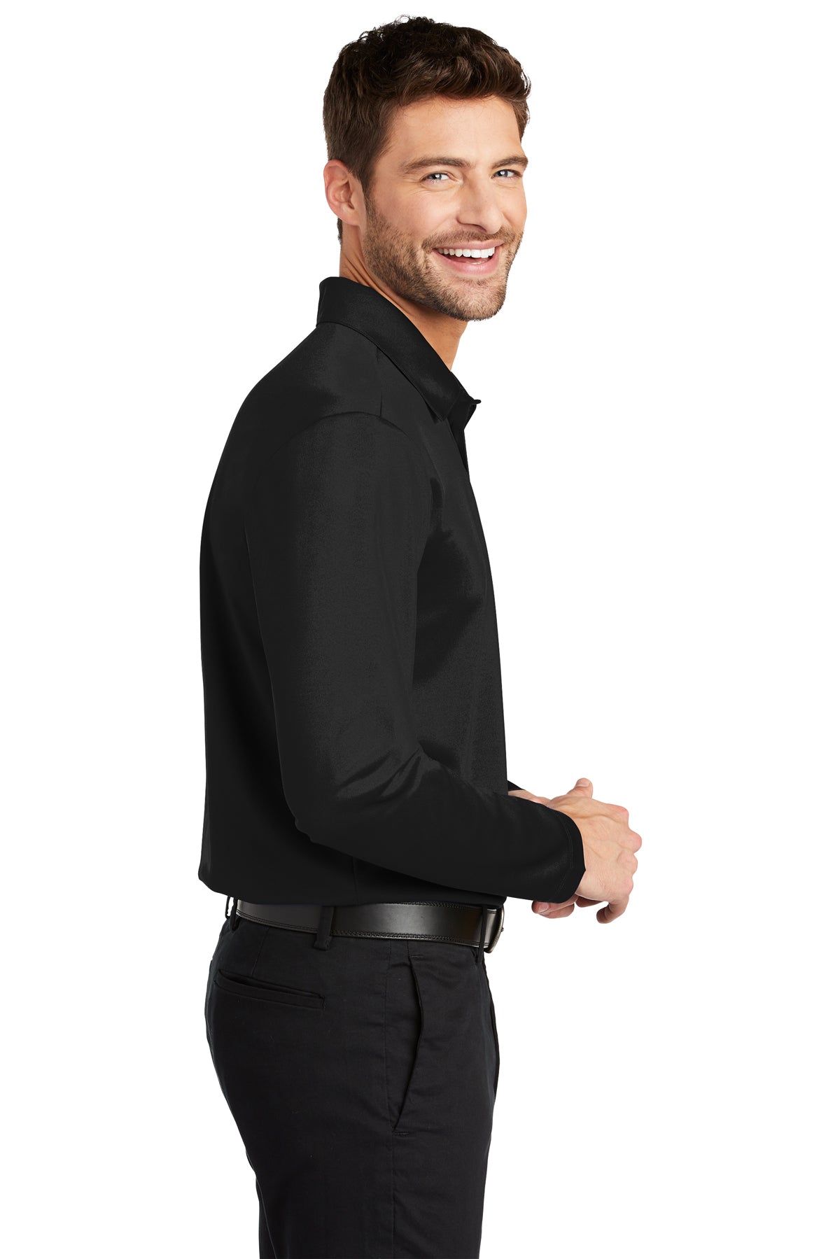 port authority_k540ls _black_company_logo_polos