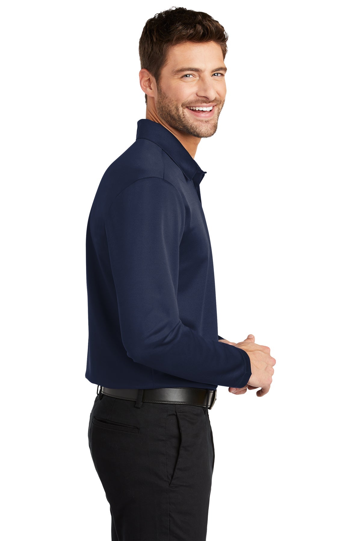 port authority_k540ls _navy_company_logo_polos