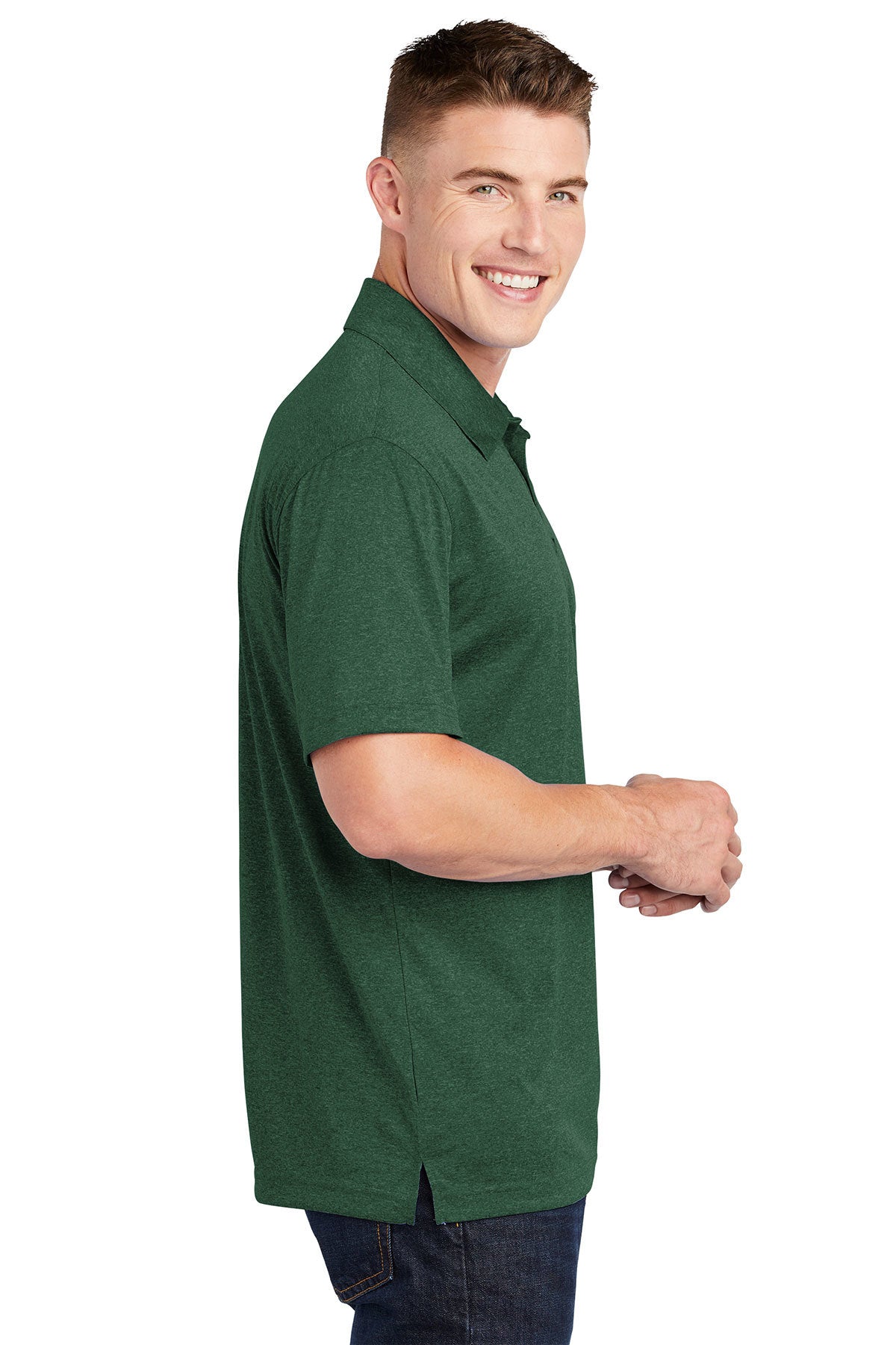 sport-tek_st660 _forest green heather_company_logo_polos