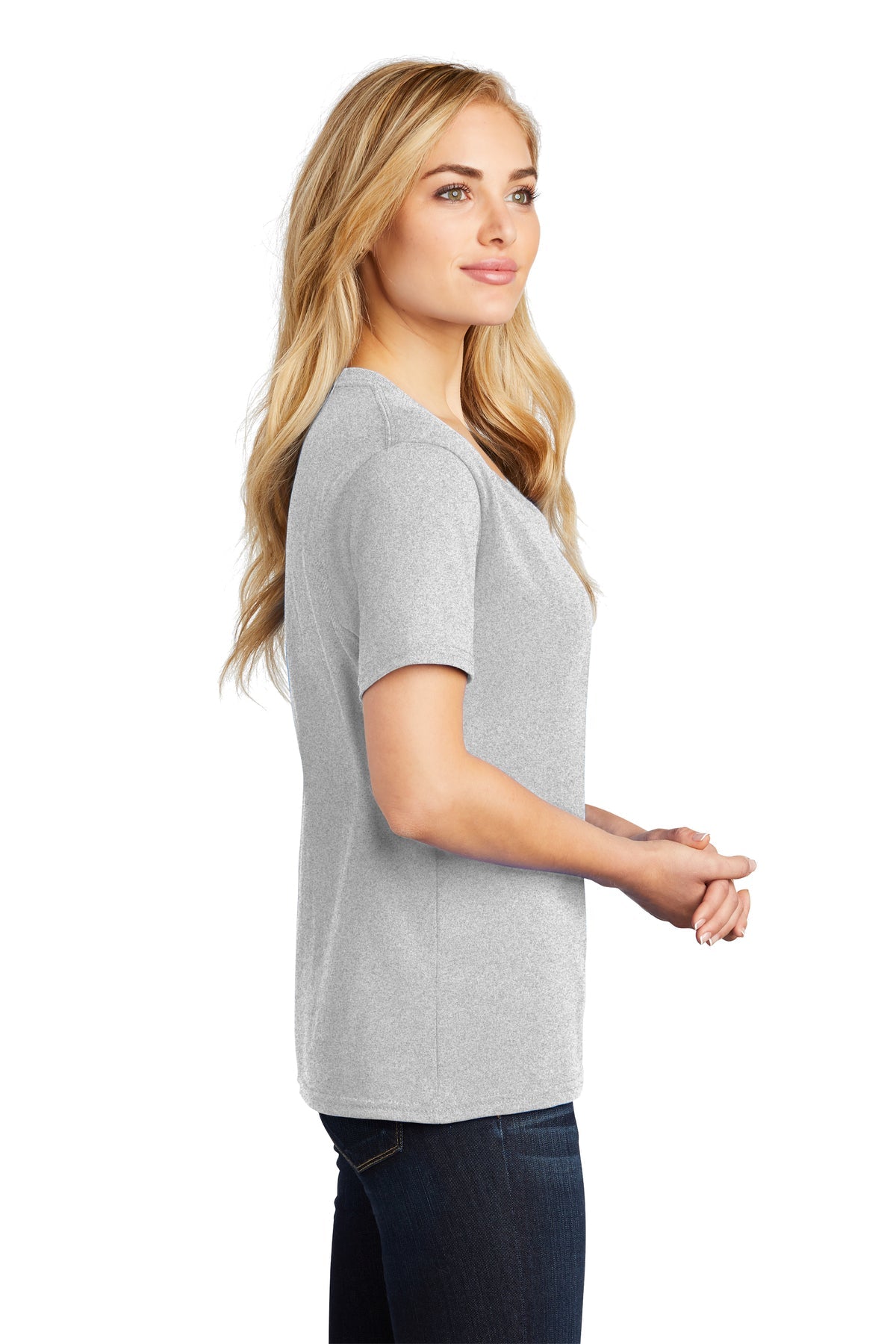 Port & Company Ladies Core Cotton V-Neck Tee