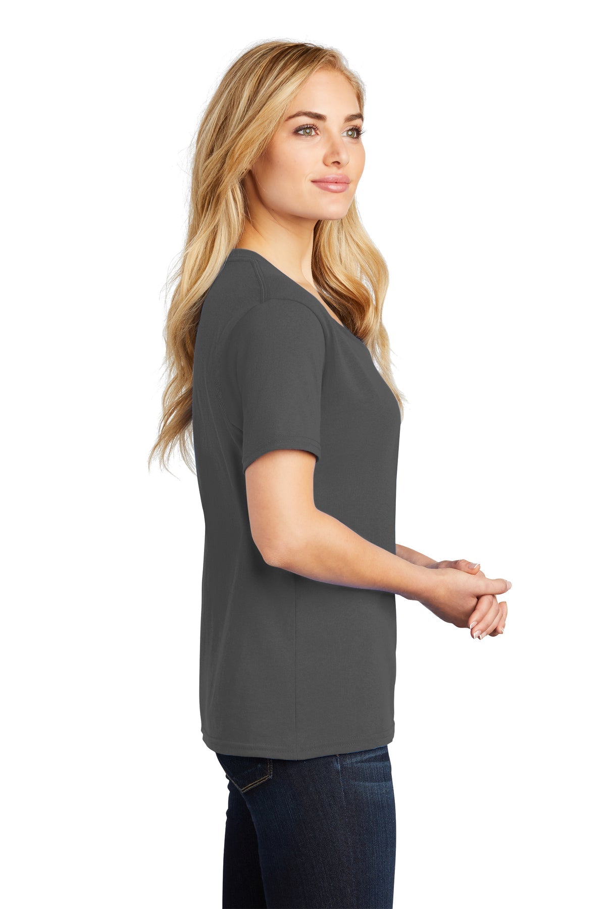 Port & Company Ladies Core Cotton V-Neck Tee