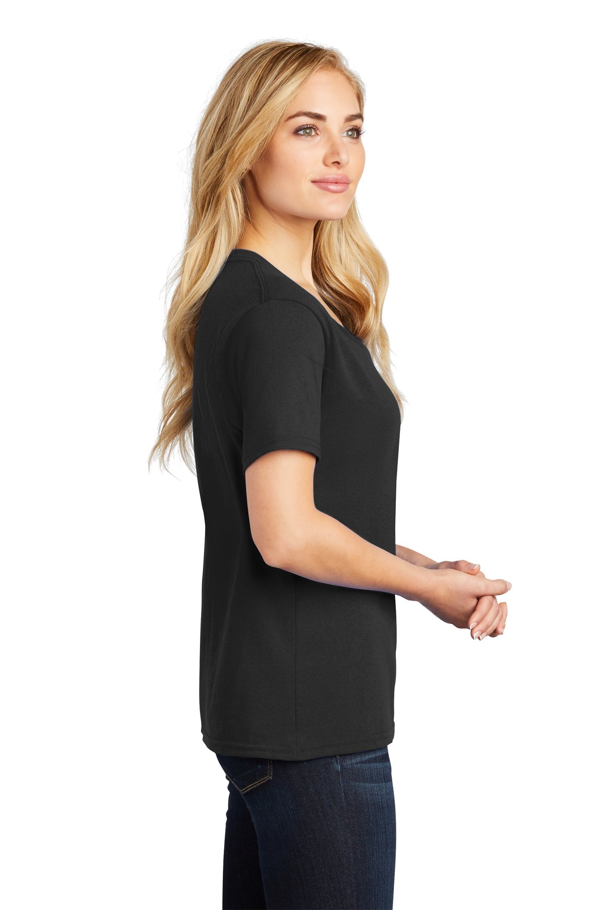 Port & Company Ladies Core Cotton V-Neck Tee