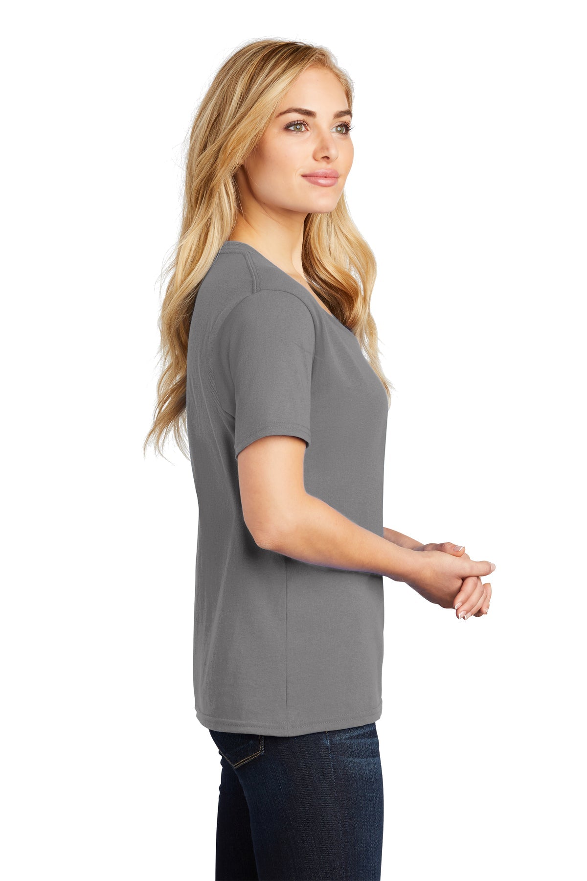 Port & Company Ladies Core Cotton V-Neck Tee