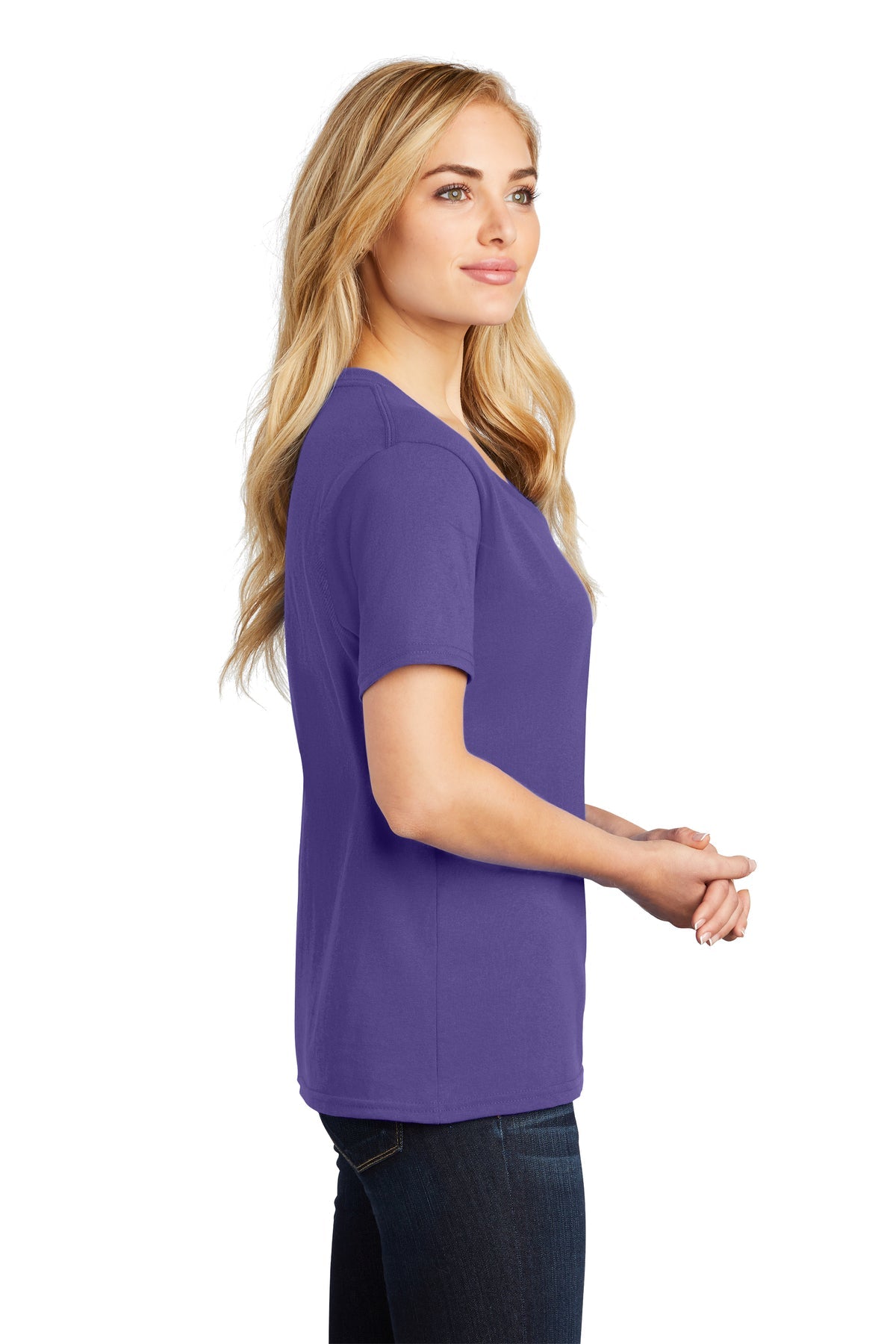 Port & Company Ladies Core Cotton V-Neck Tee