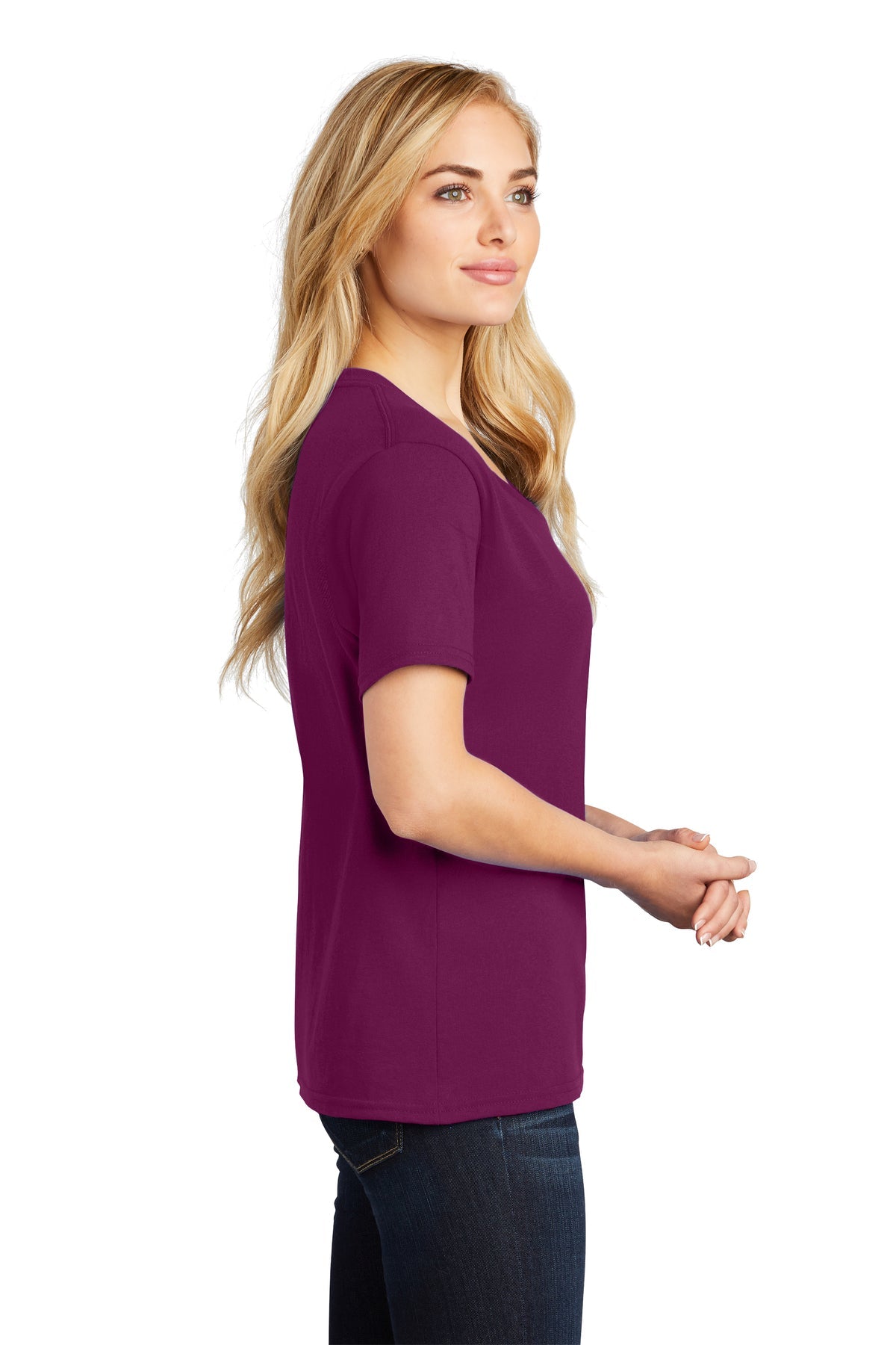 Port & Company Ladies Core Cotton V-Neck Tee