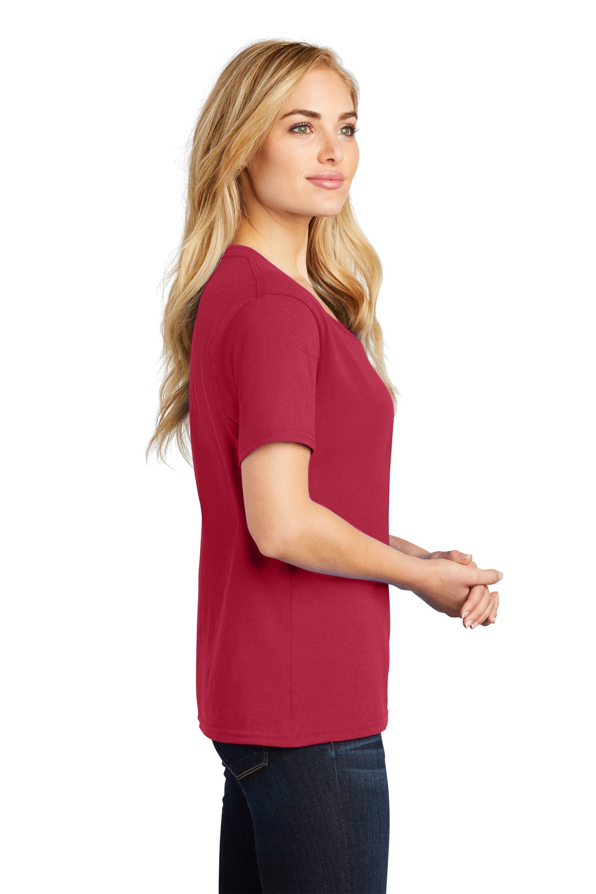 Port & Company Ladies Core Cotton V-Neck Tee