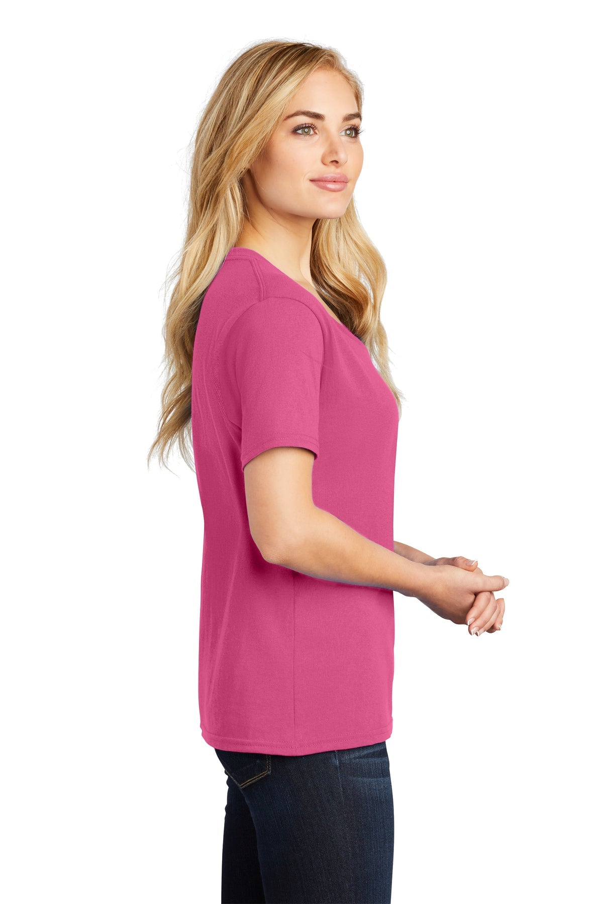 Port & Company Ladies Core Cotton V-Neck Tee
