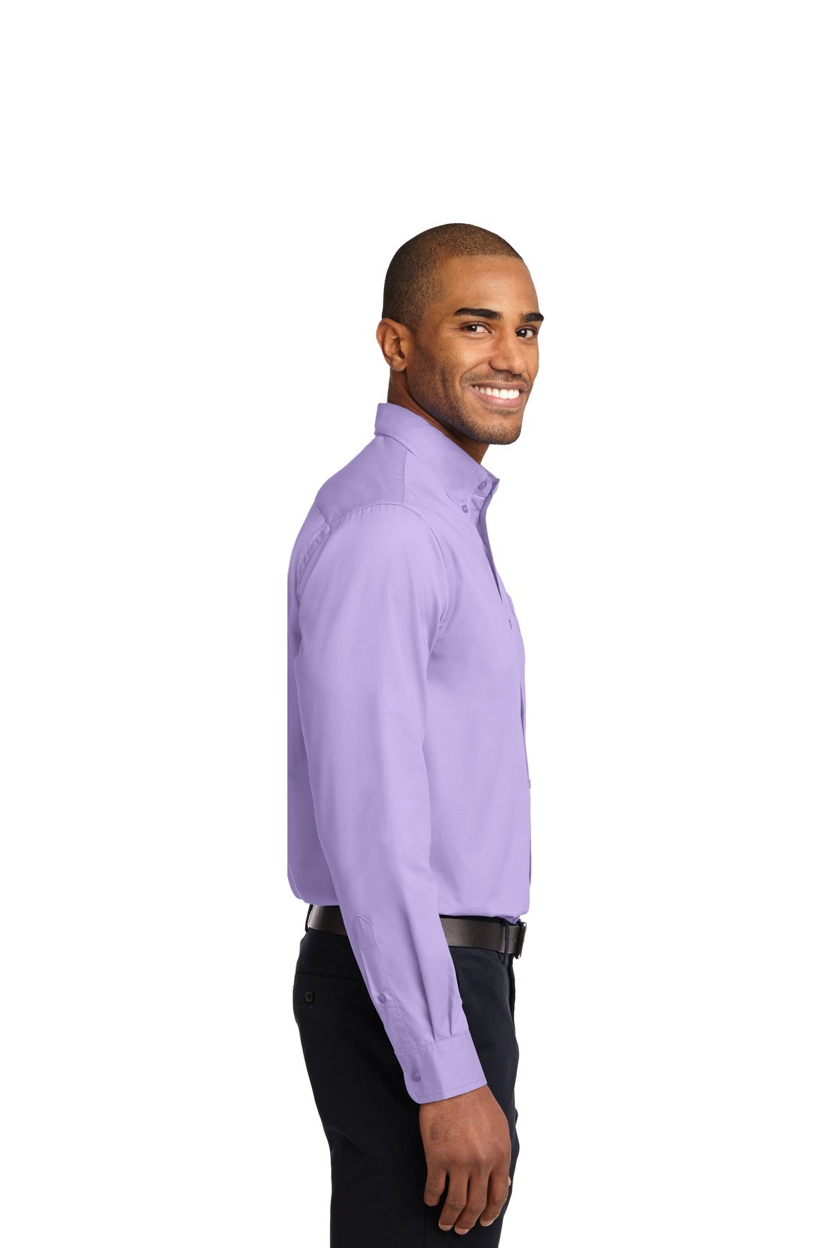 port authority_s608es _bright lavender_company_logo_button downs