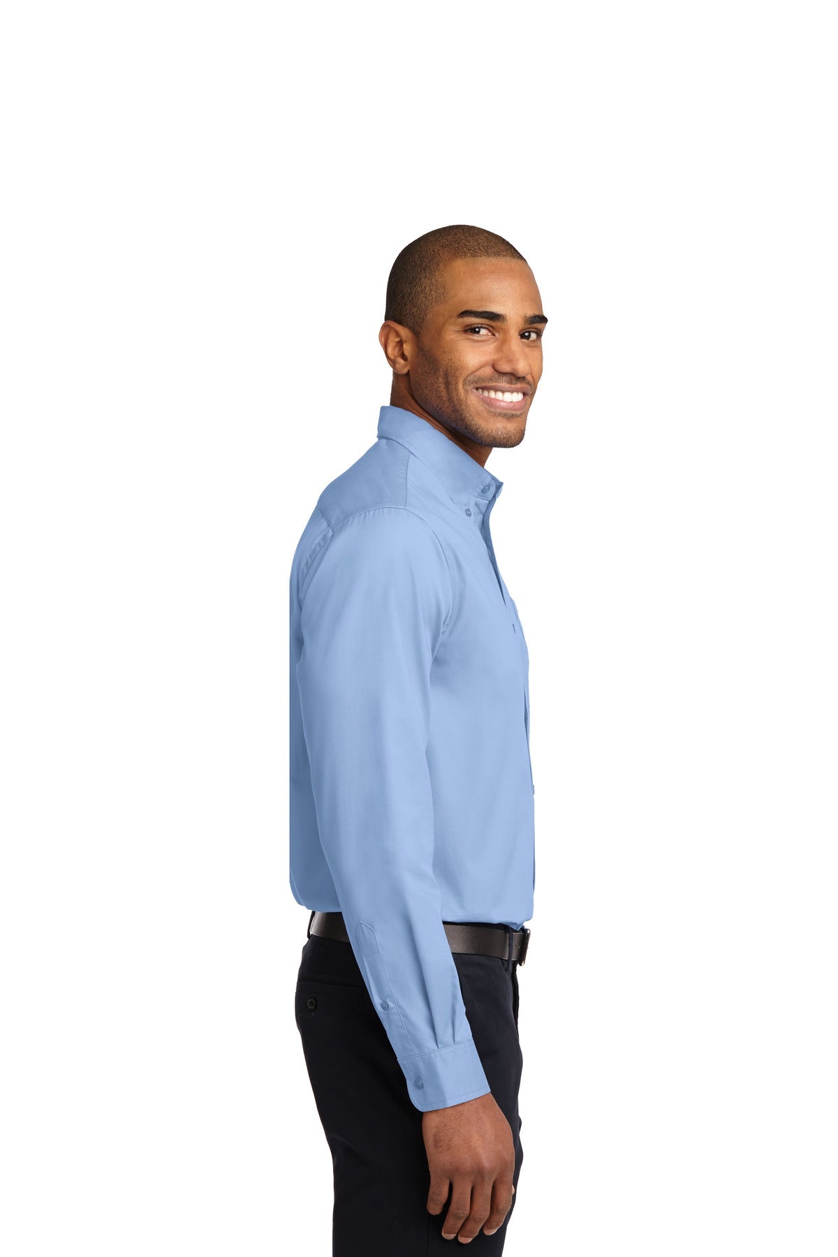 port authority_s608es _light blue/light stone_company_logo_button downs