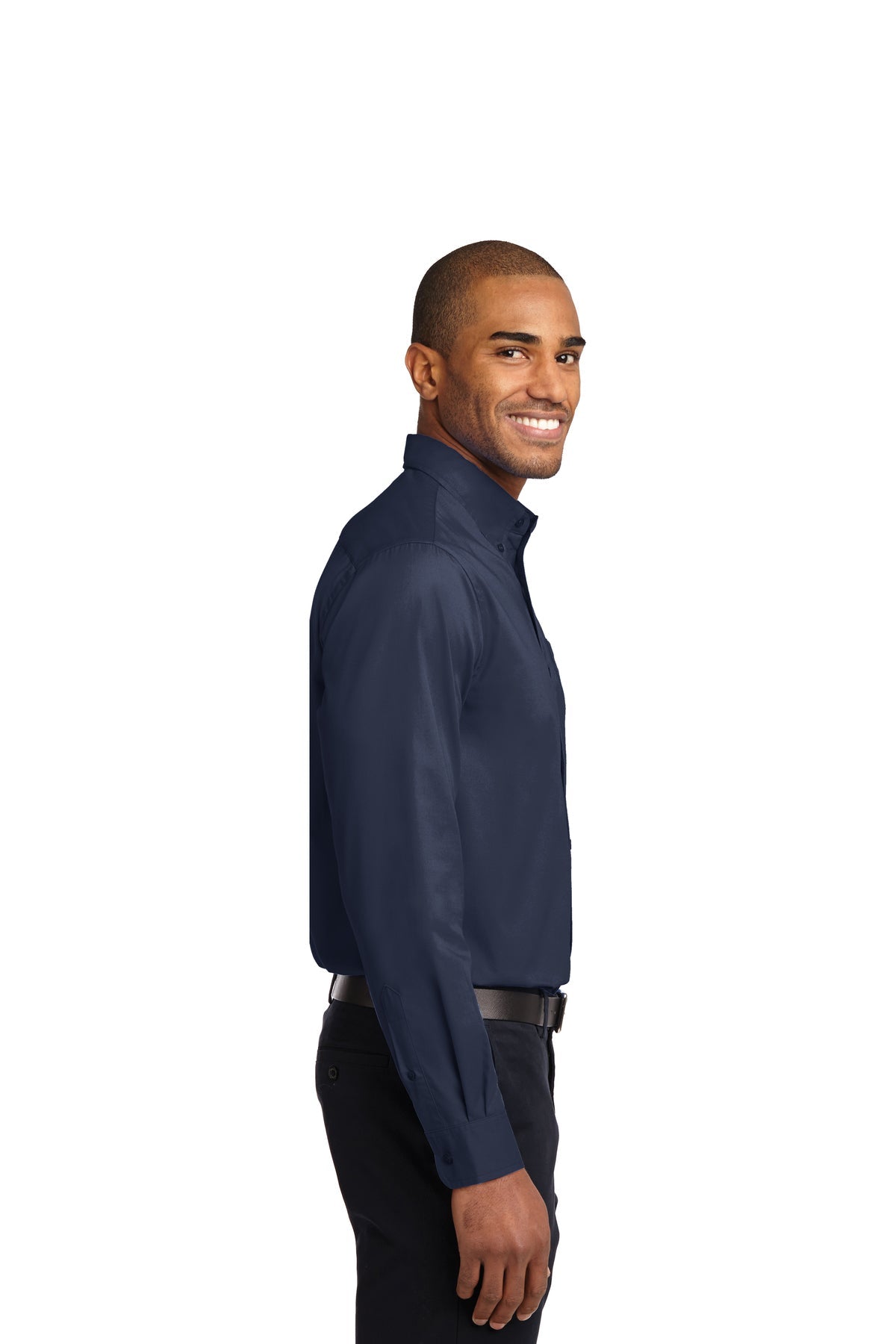 port authority_s608es _navy/light stone_company_logo_button downs
