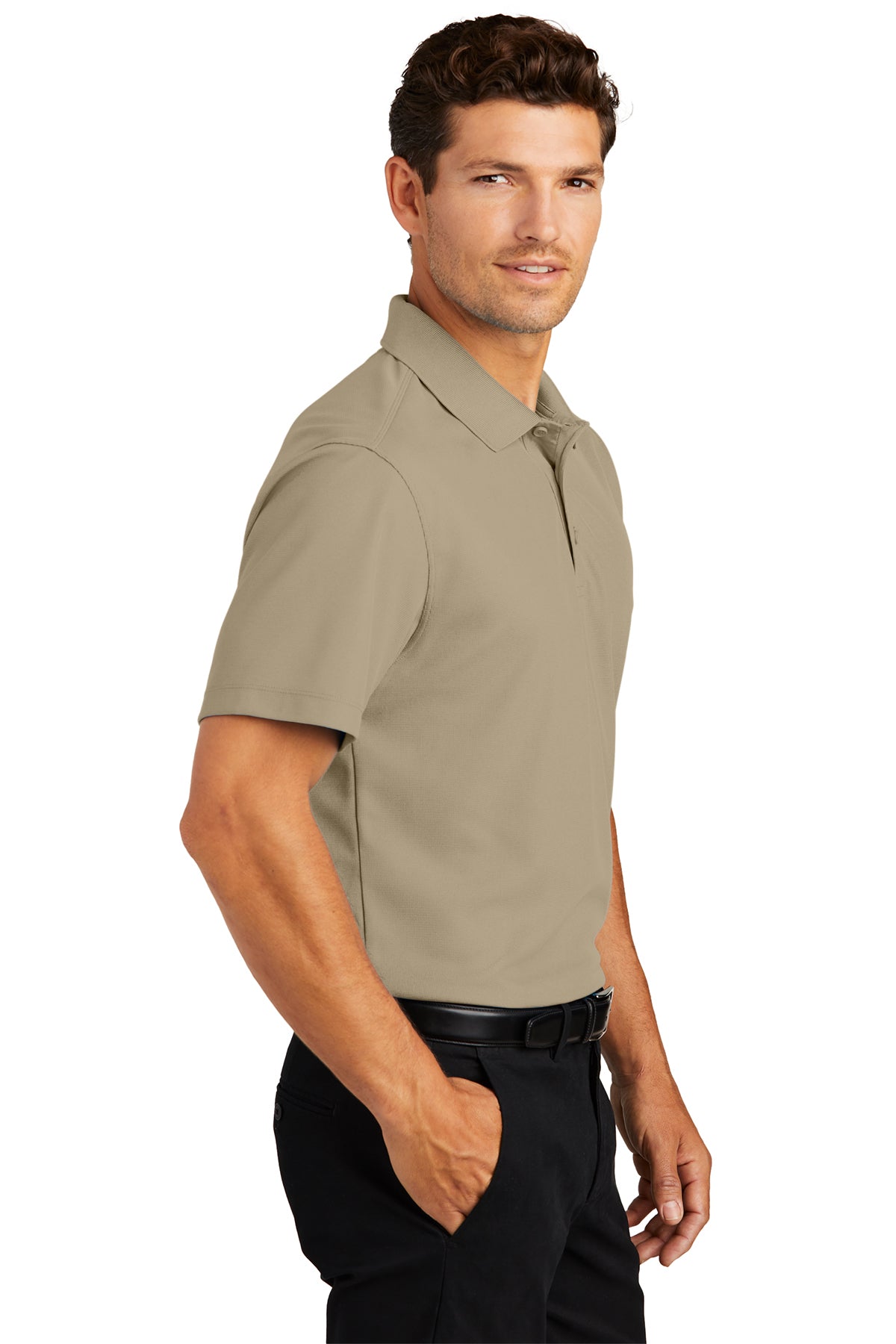 Port Authority Dry Zone Customized Grid Polos, Tan [Osage LLC]