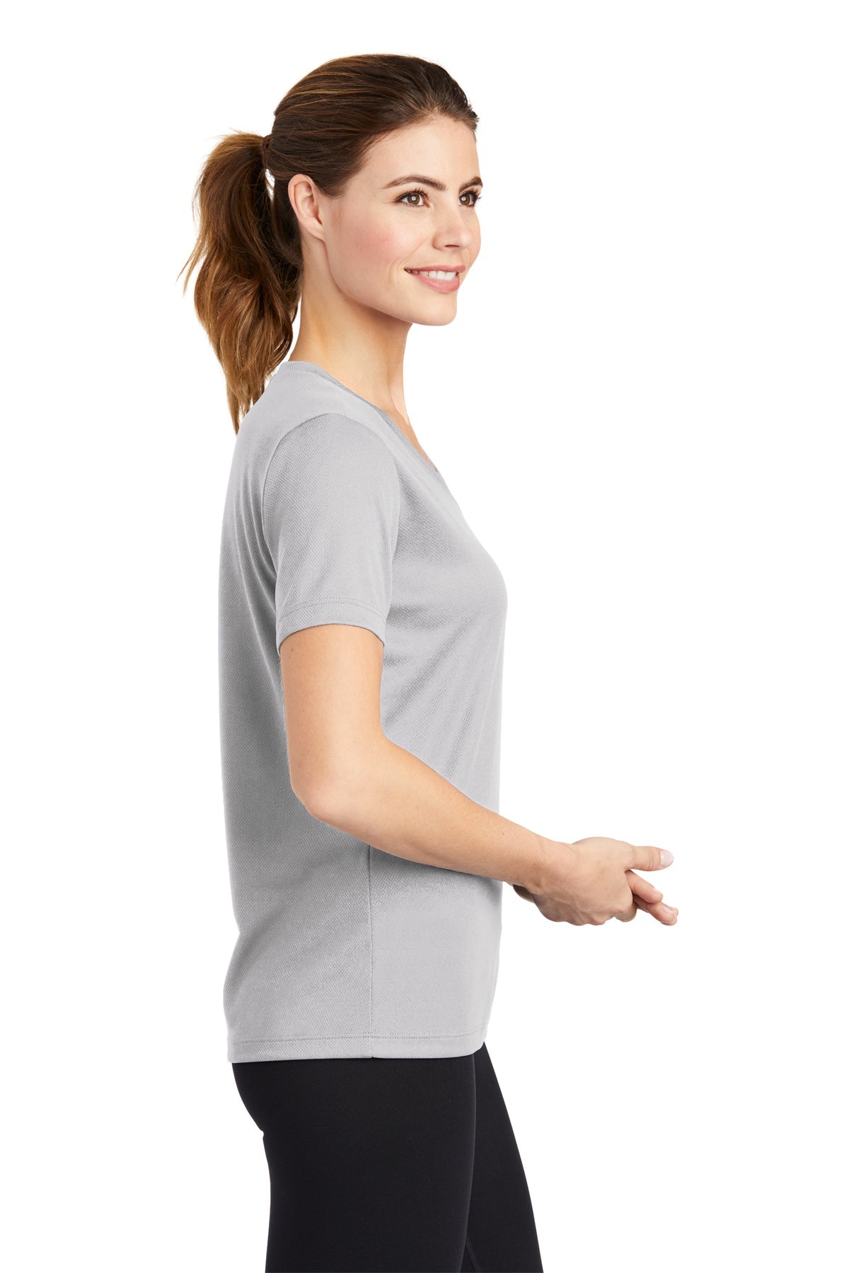 Sport-Tek Ladies PosiCharge RacerMesh V-Neck Tee