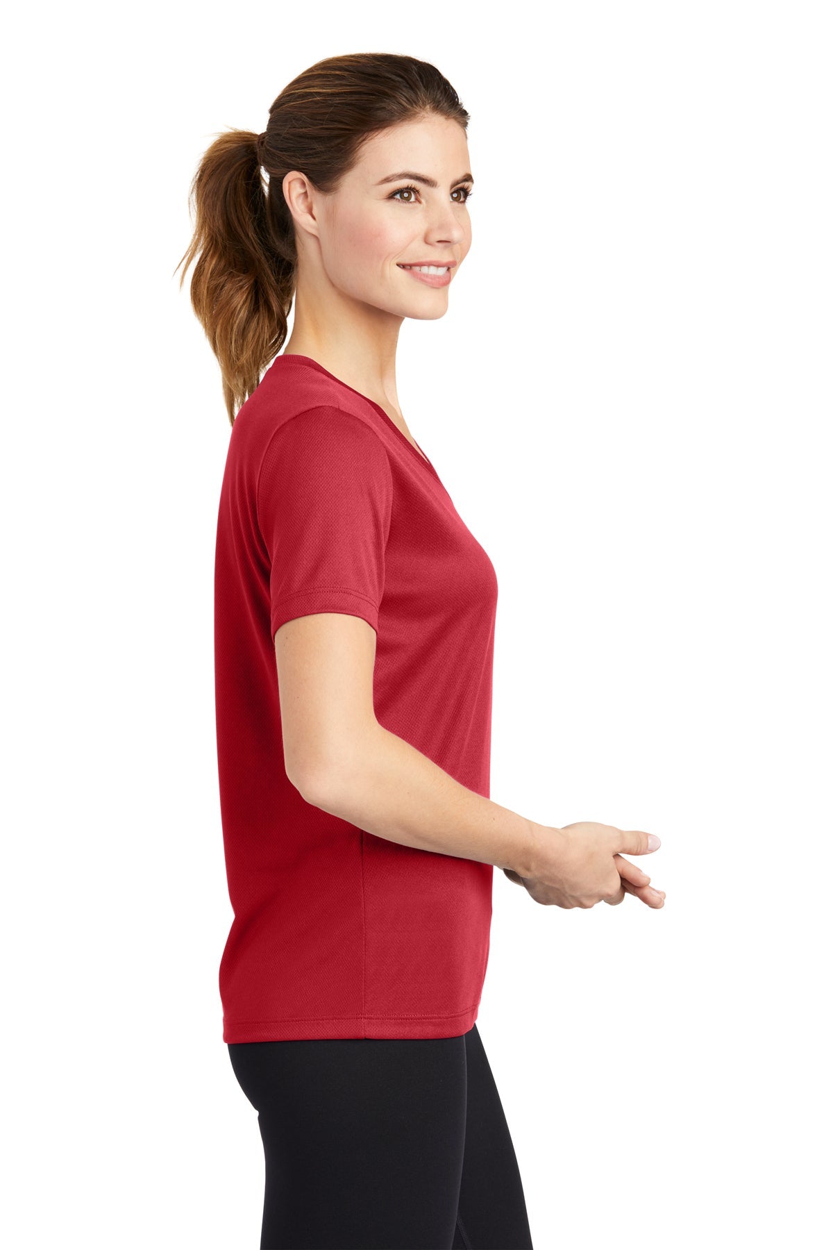 Sport-Tek Ladies PosiCharge RacerMesh V-Neck Tee