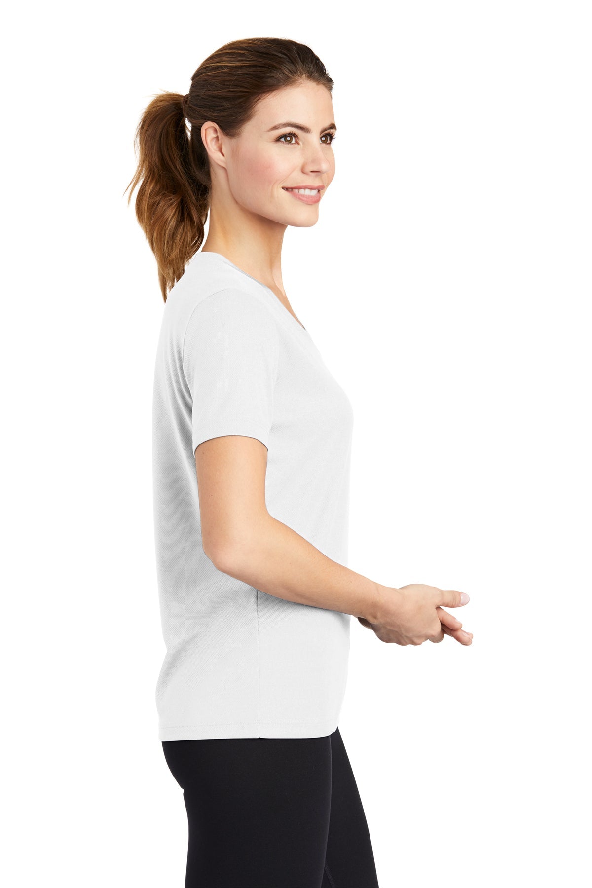 Sport-Tek Ladies PosiCharge RacerMesh V-Neck Tee