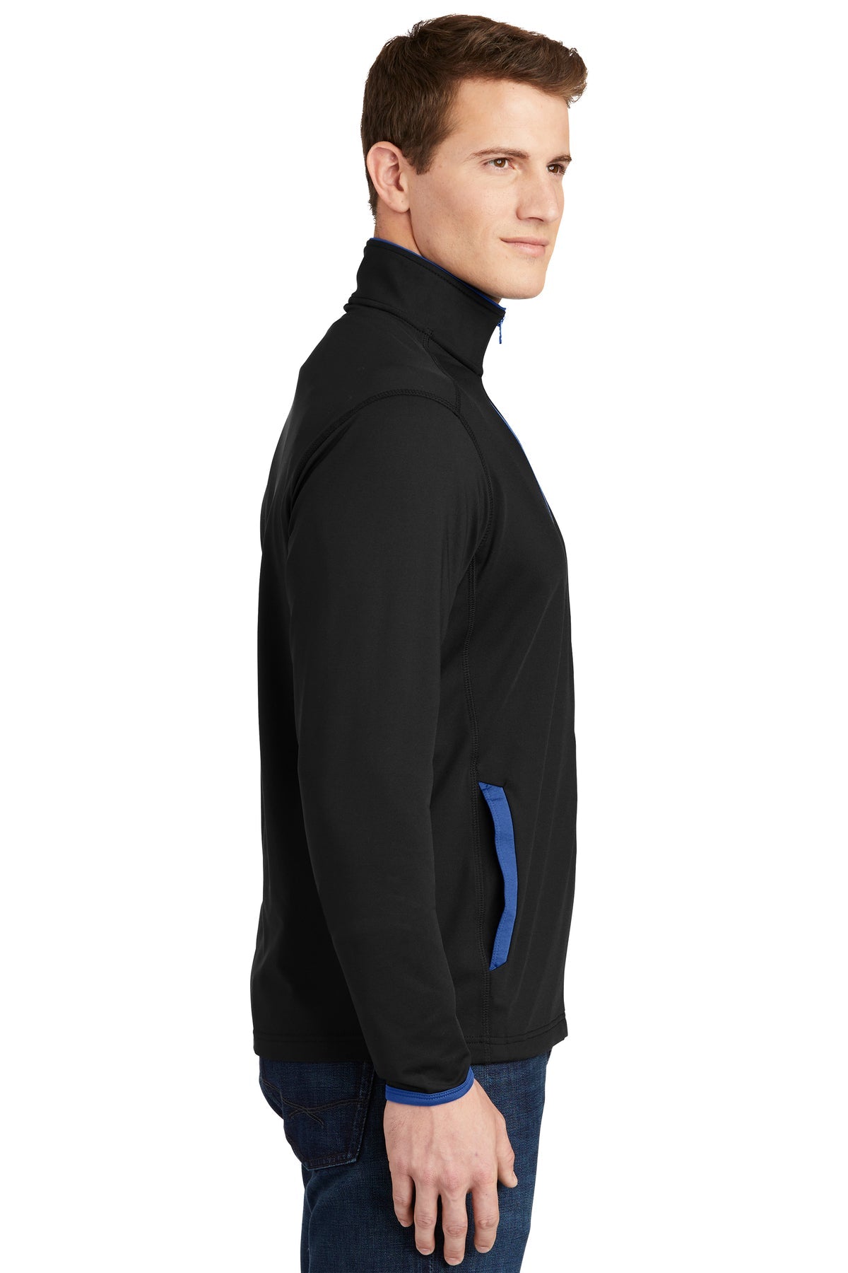sport-tek_st853 _black/ true royal_company_logo_sweatshirts
