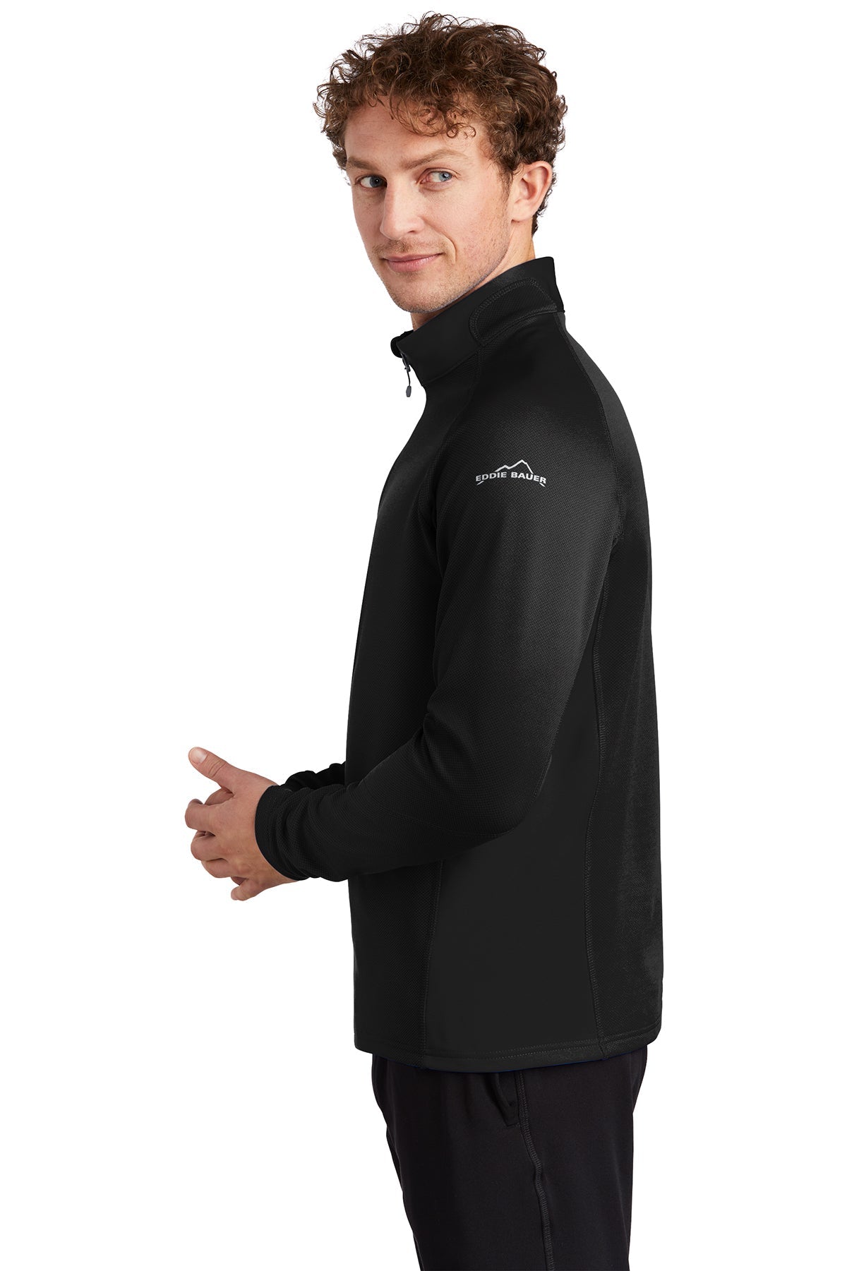 eddie bauer_eb234 _black_company_logo_sweatshirts