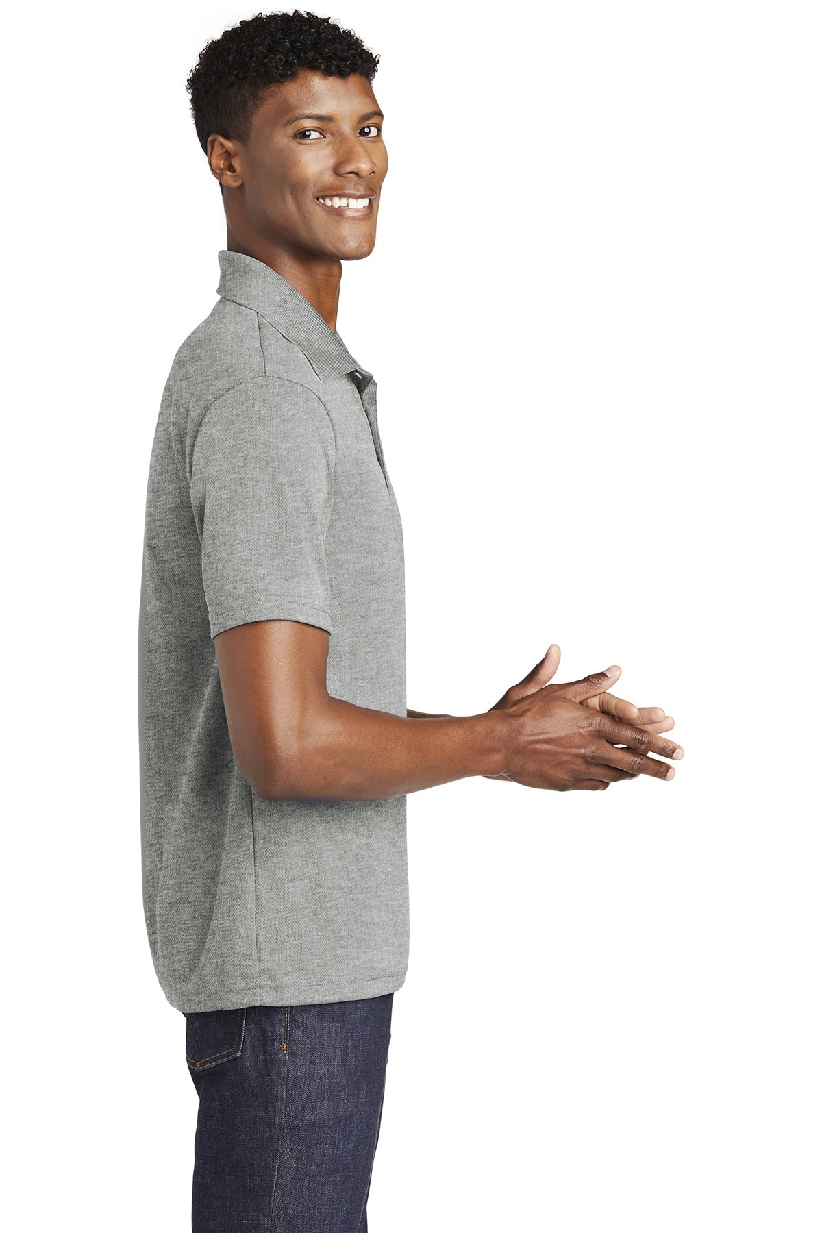 Sport-Tek PosiCharge Customized RacerMesh Polos, Grey Heather [Ken Anderson Alliance]