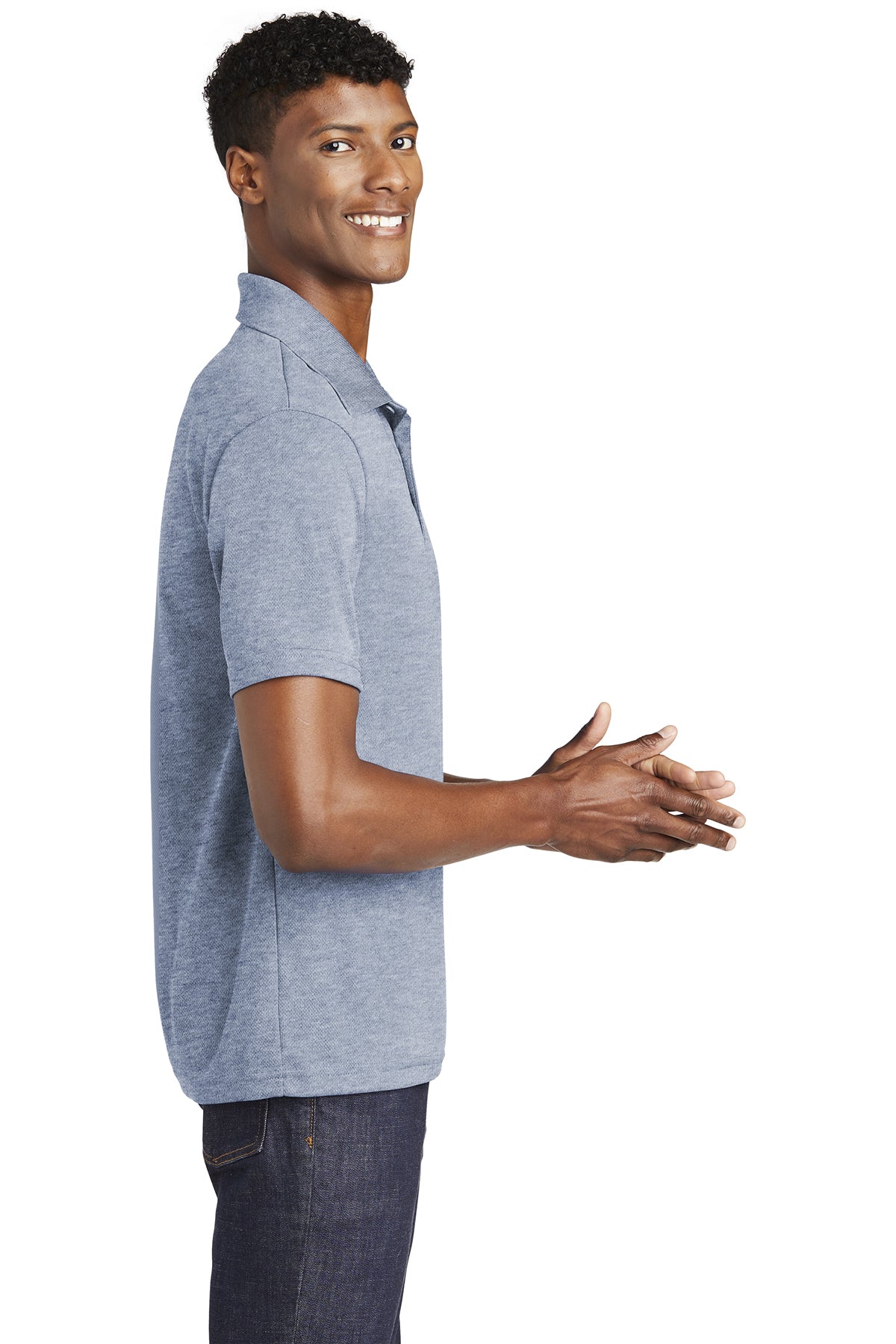 Sport-Tek PosiCharge Branded RacerMesh Polos, True Navy Heather
