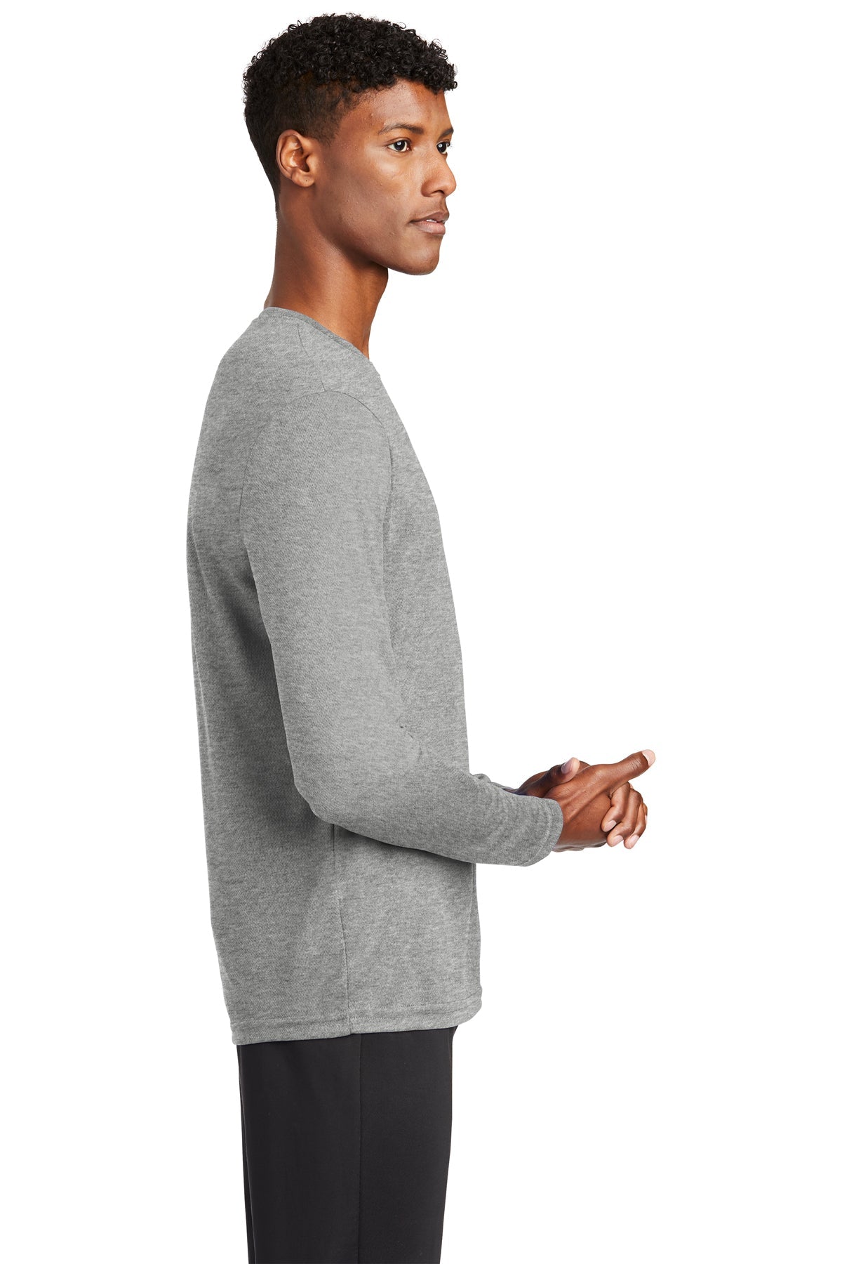 Sport-Tek PosiCharge Branded RacerMesh Long Sleeve Tee's, Grey Heather