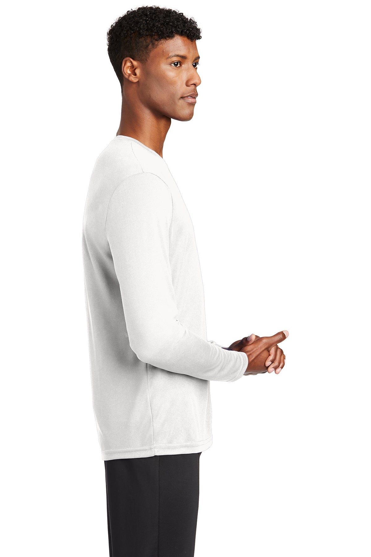 Sport-Tek PosiCharge Custom RacerMesh Long Sleeve Tee's, White
