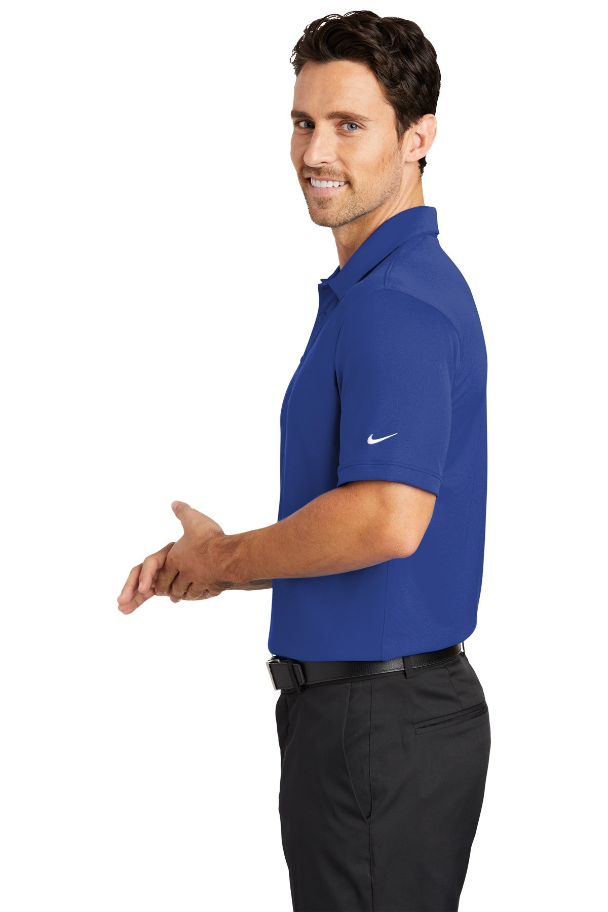 Nike Dri-FIT Icon Pique Modern Fit Custom Polos, Deep Royal Blue [Better World Books]