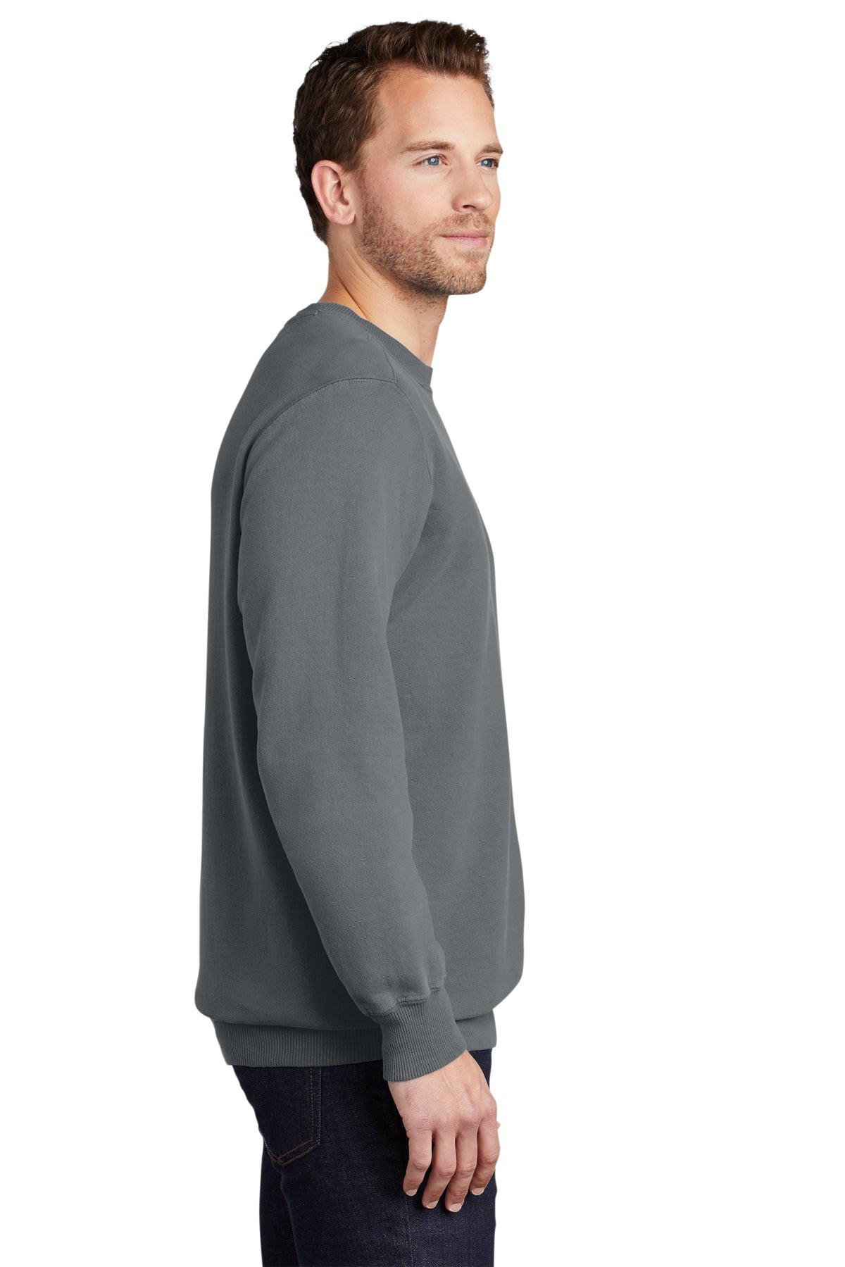 port & company_pc098 _pewter_company_logo_sweatshirts