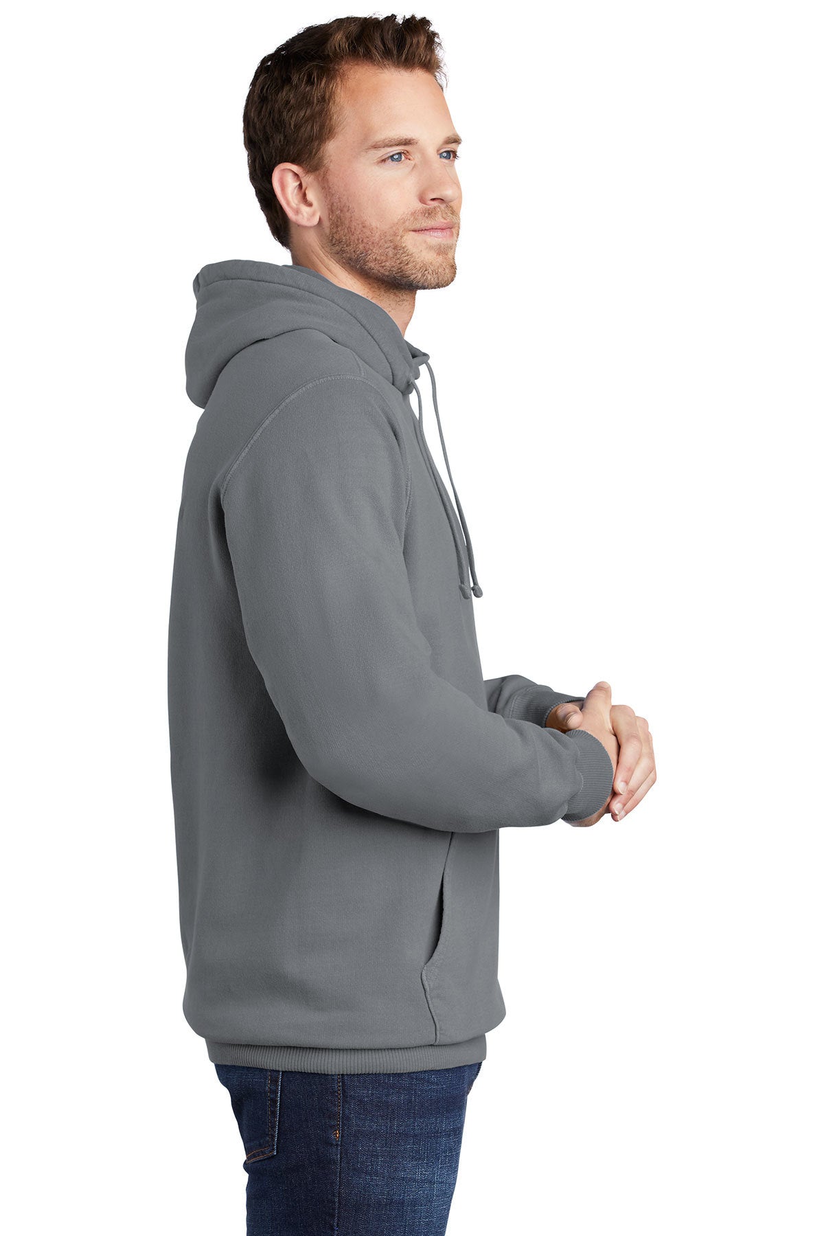 port & company_pc098h _pewter_company_logo_sweatshirts