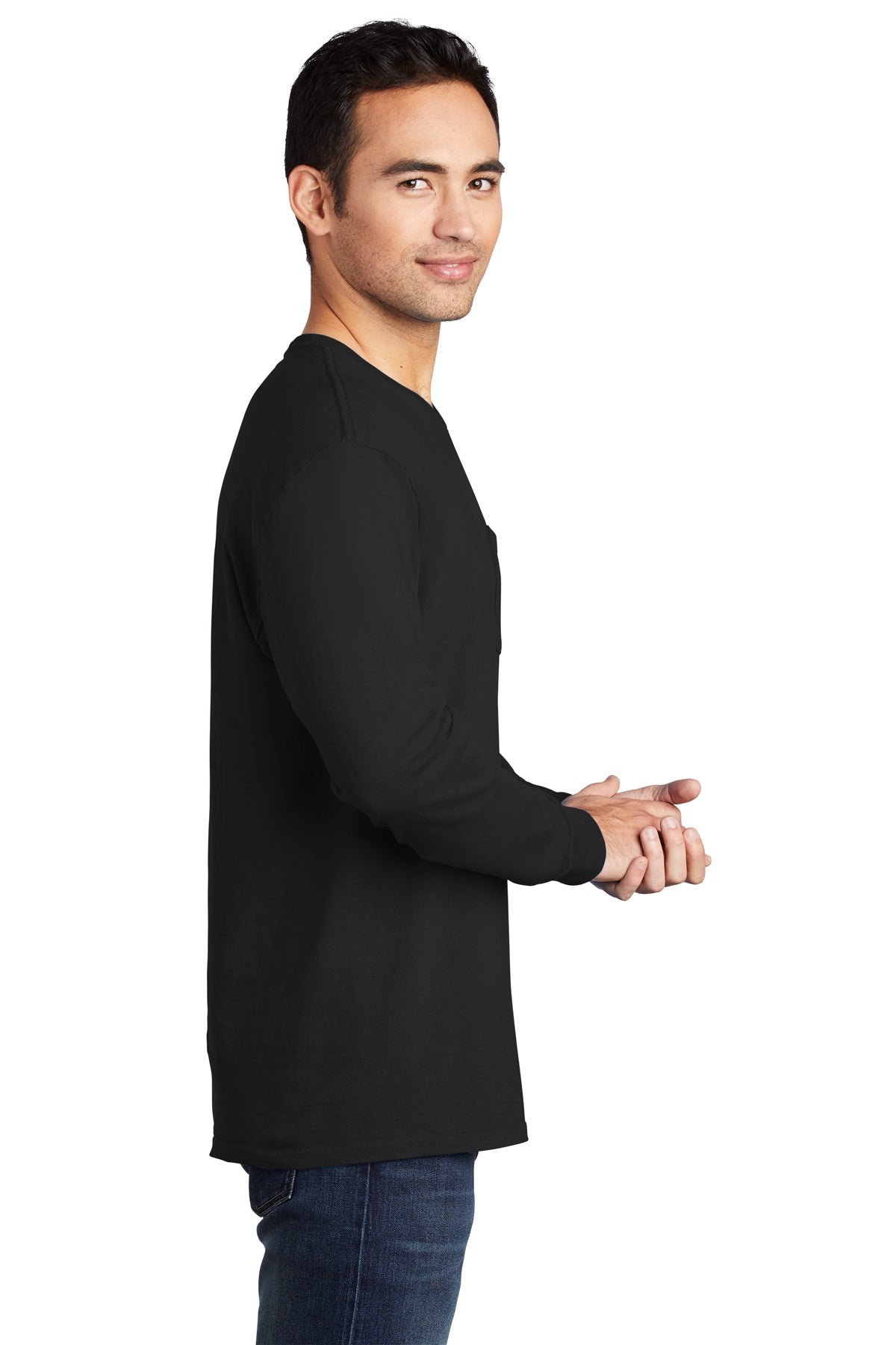 Port & Company Pigment-Dyed Long Sleeve Pocket Tee