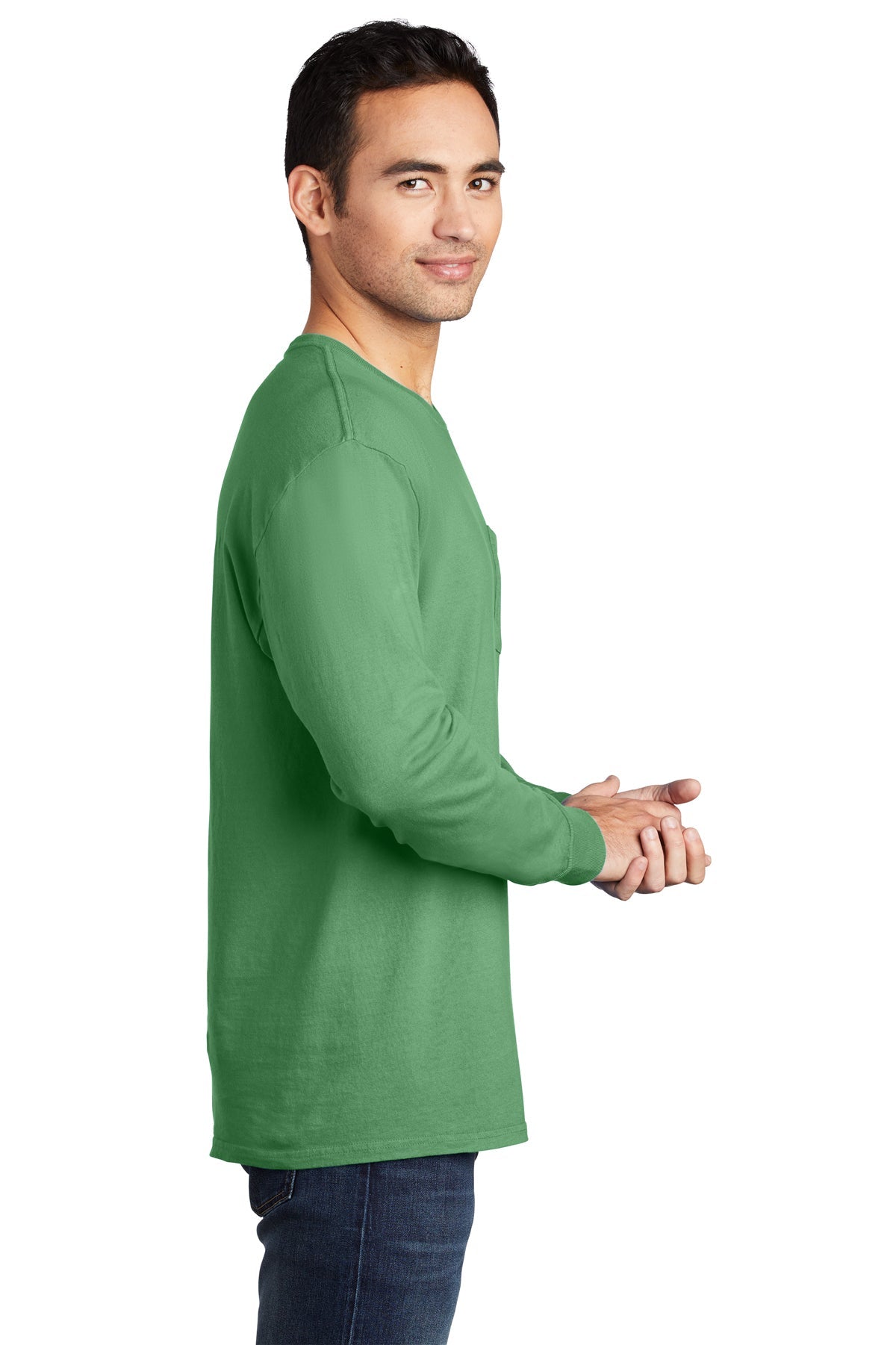 Port & Company Pigment-Dyed Long Sleeve Pocket Tee