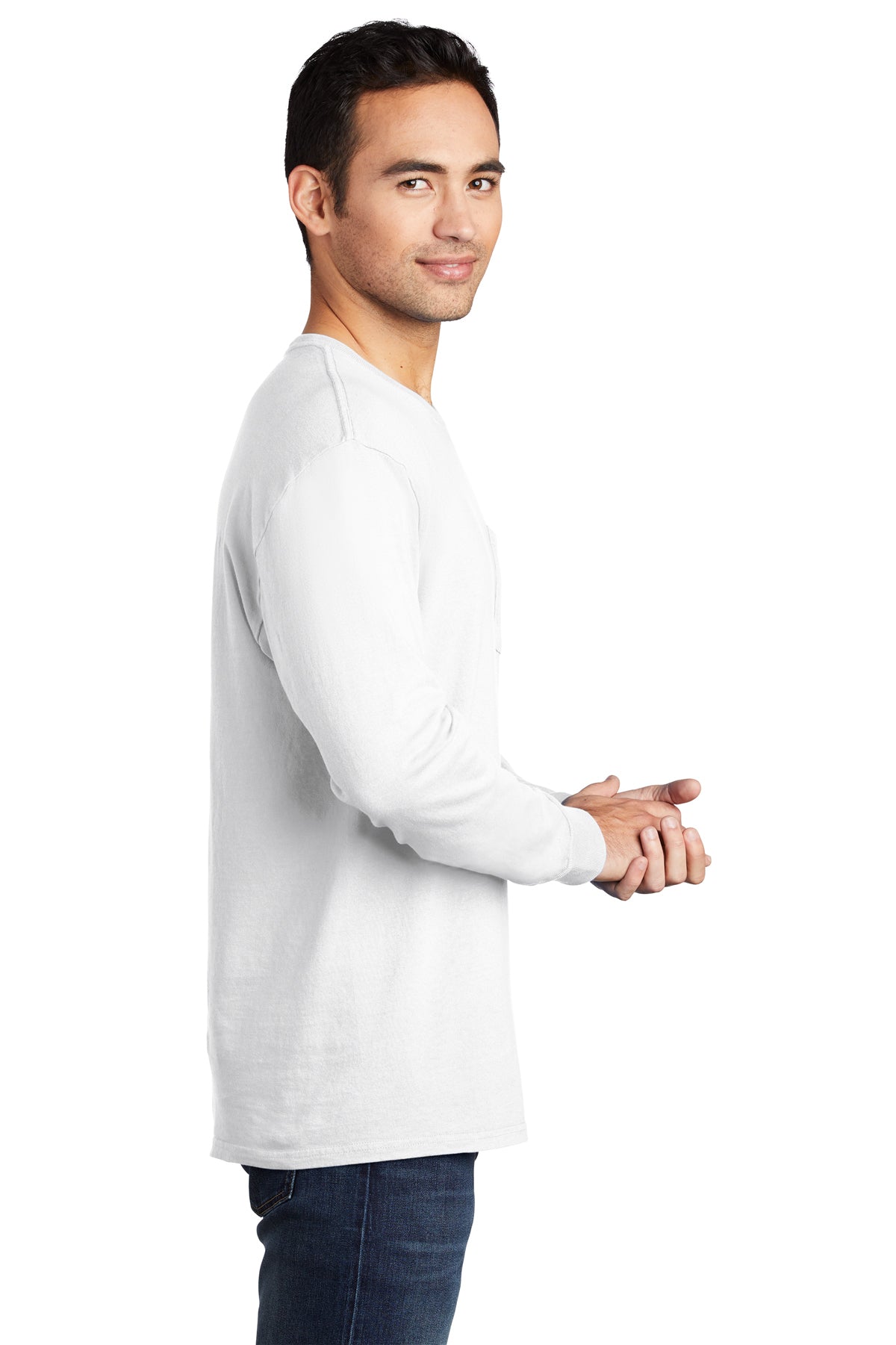 Port & Company Pigment-Dyed Long Sleeve Pocket Tee