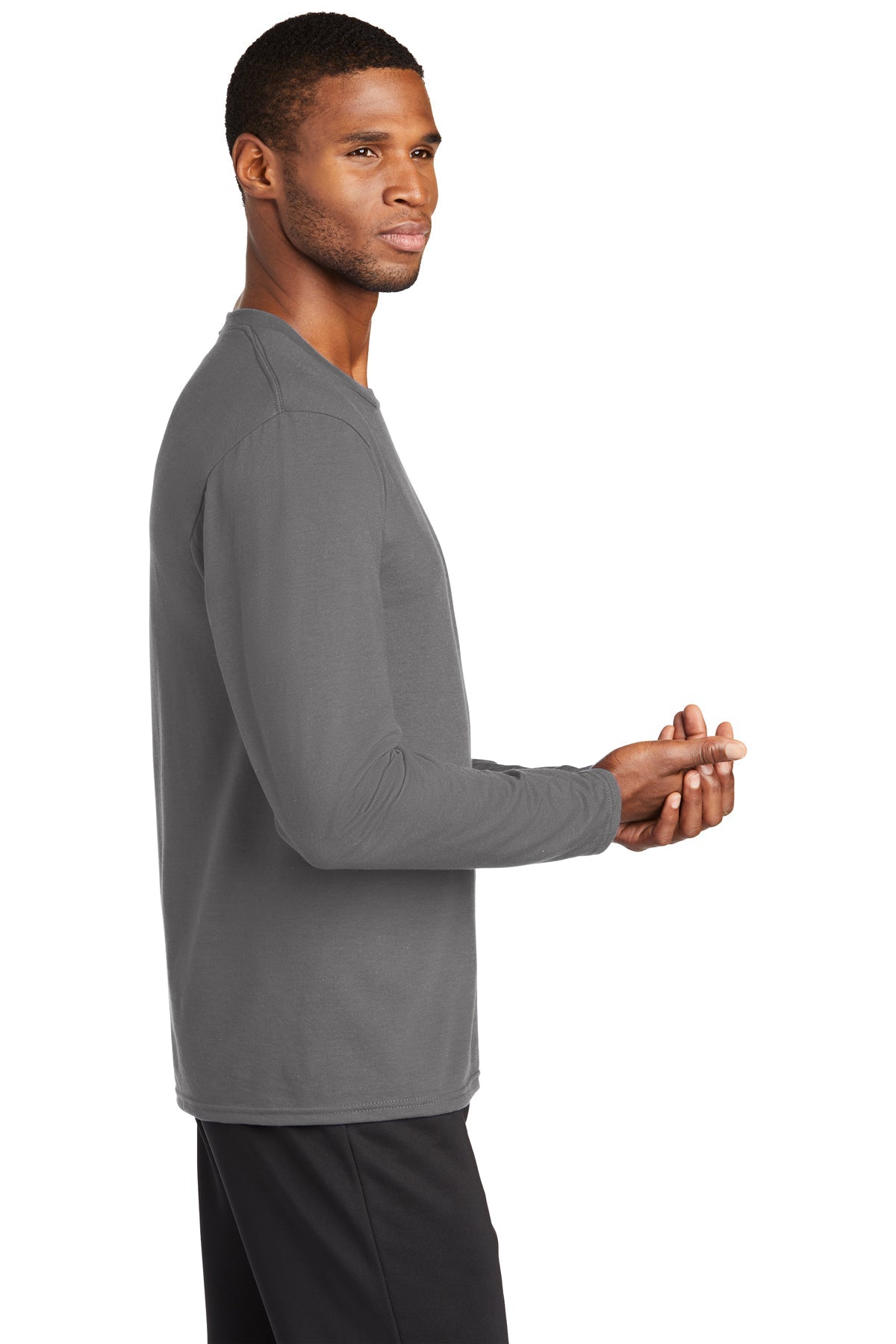 Port & Company Long Sleeve Performance Custom Blend Tee's, Medium Grey [Shelter of Flint]
