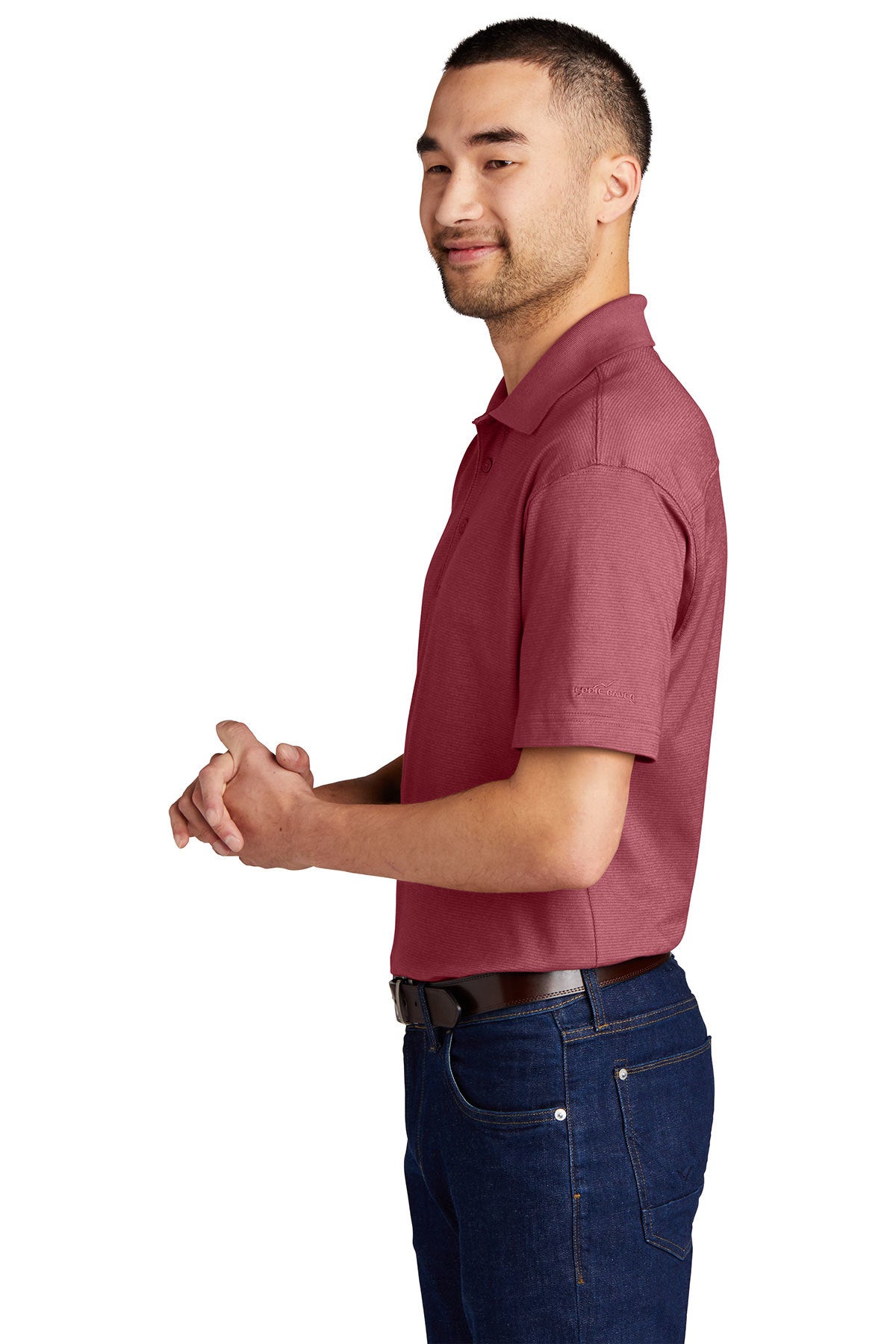 eddie bauer_eb102 _red rhubarb_company_logo_polos