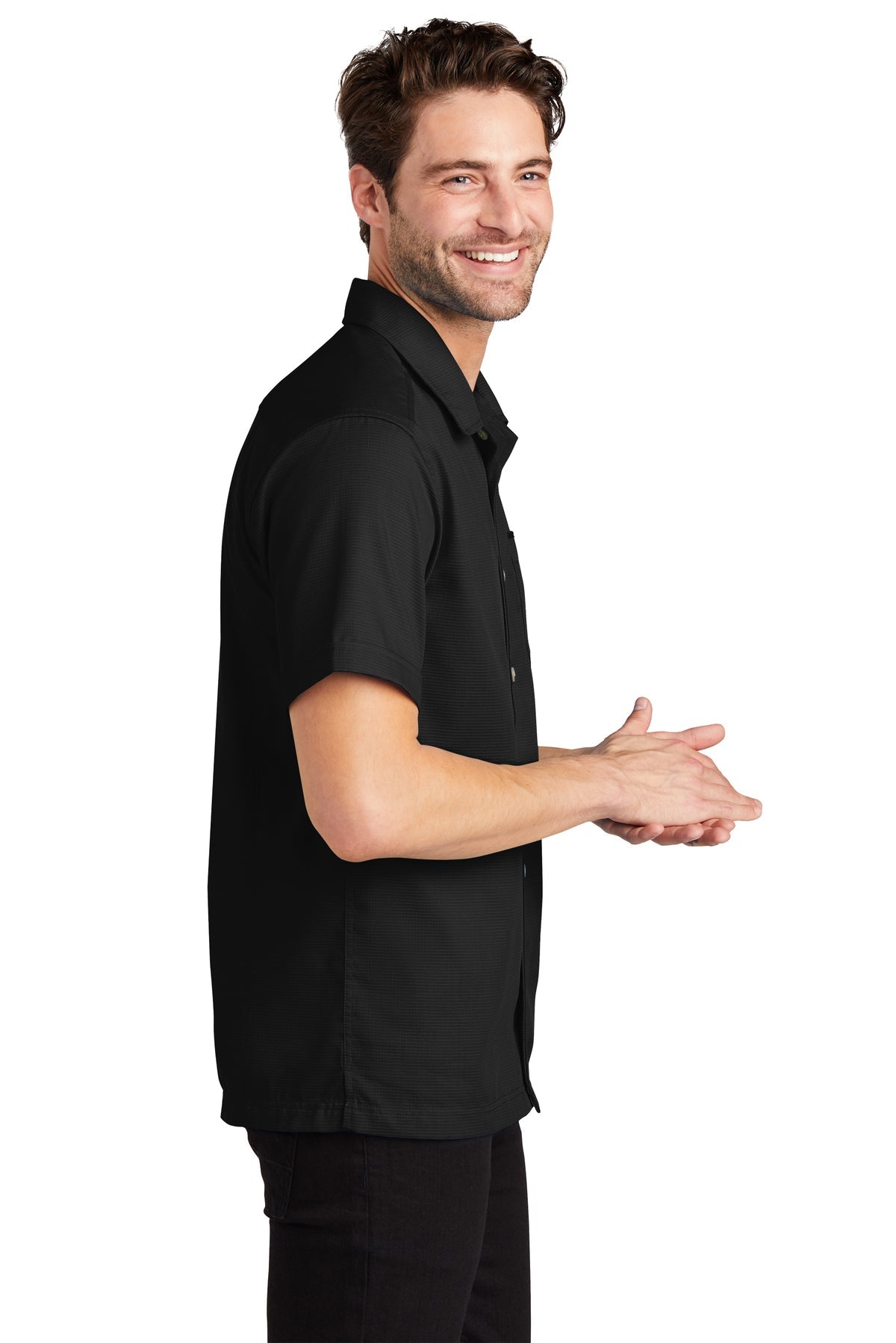 port authority_s662 _black_company_logo_button downs