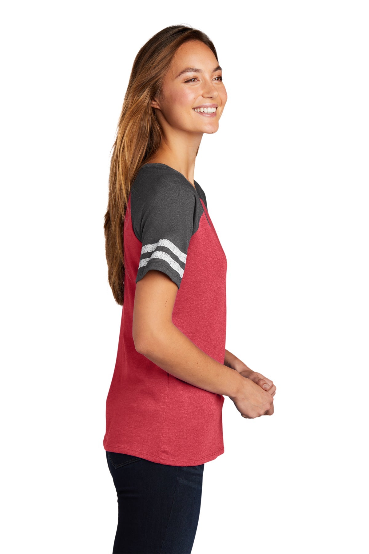 District Made Ladies Game V-Neck Tee