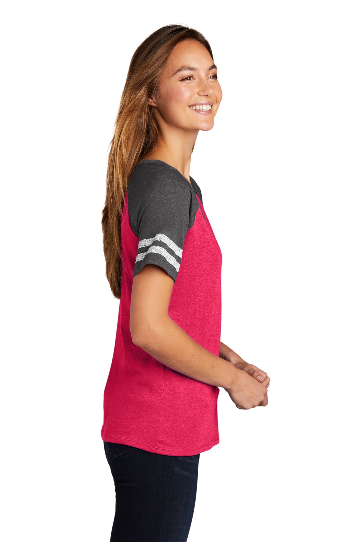 District Made Ladies Game V-Neck Tee