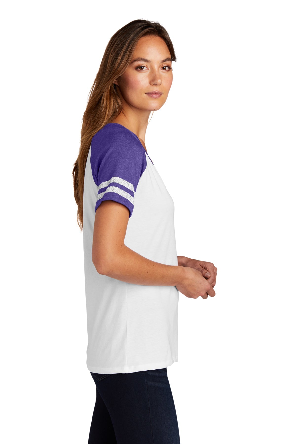 District Made Ladies Game V-Neck Tee