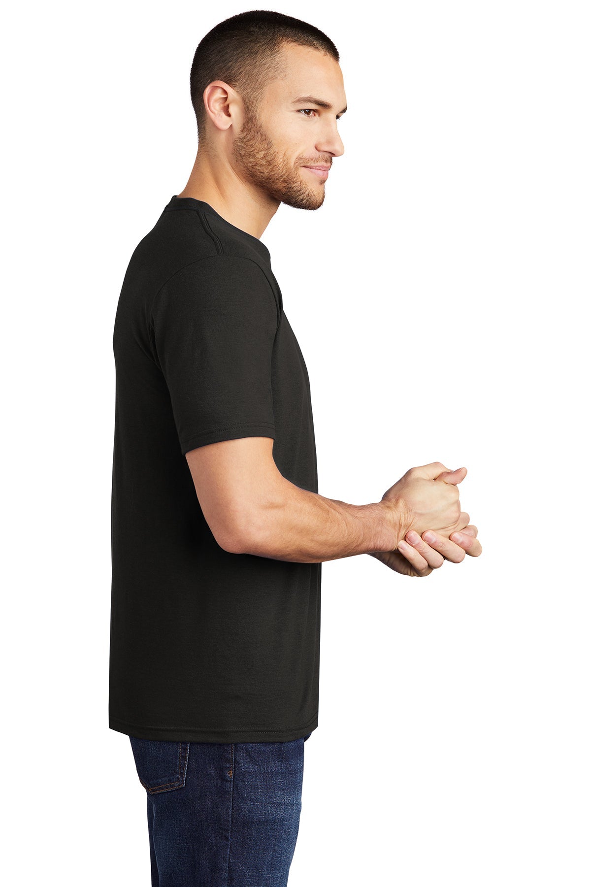 District Made Mens Perfect Tri Crew Tee's, Black