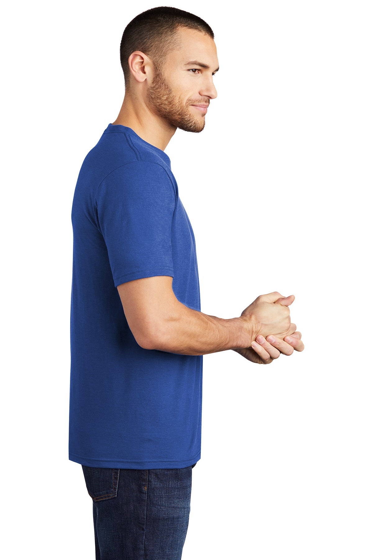 District Made Mens Perfect Tri Crew Tee's, Deep Royal