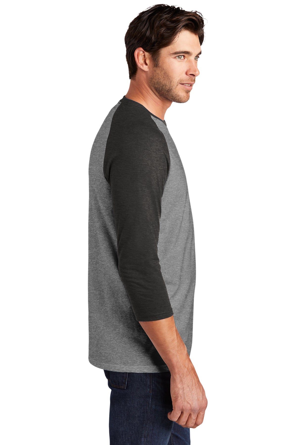 District Made Mens Perfect Tri 3/4-Sleeve Raglan