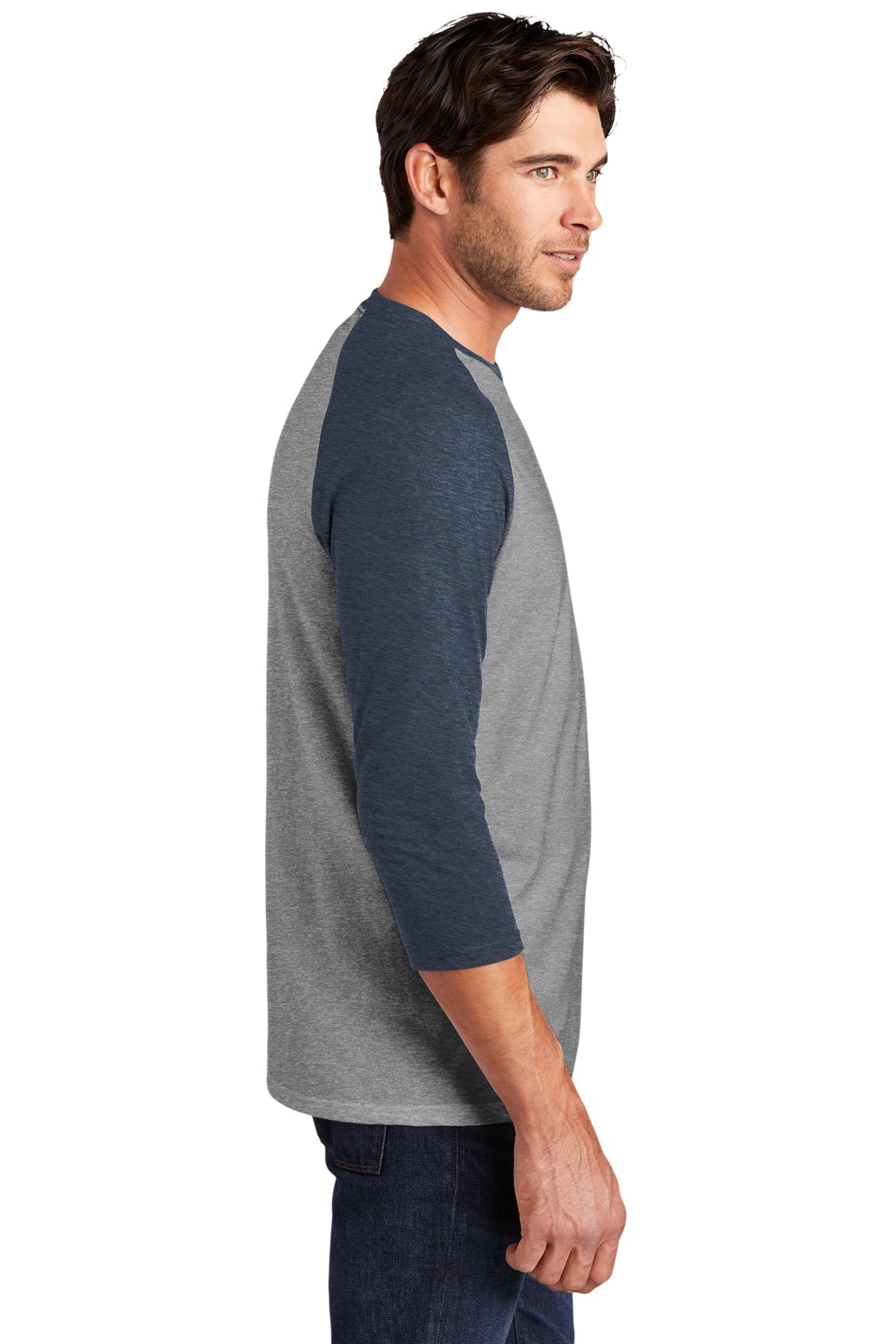 District Made Mens Perfect Tri 3/4-Sleeve Raglan